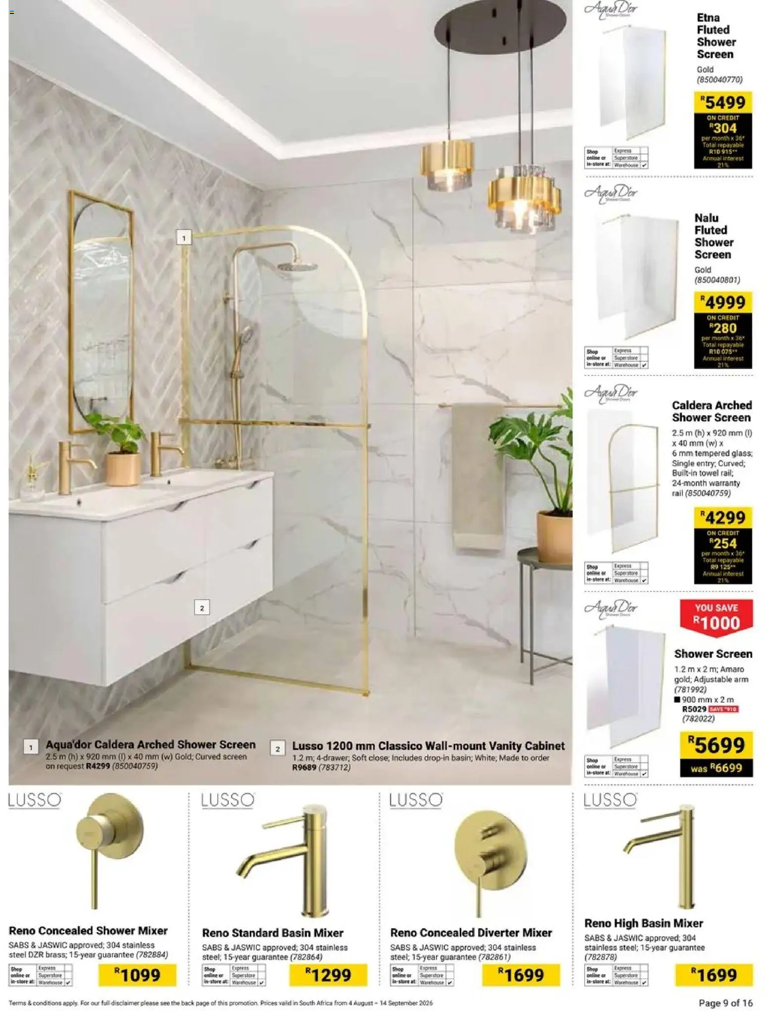 New Builders catalogue – valid from 04/08/2026 | Page: 9 | Products: Mixer, Shower, Towel, Basin