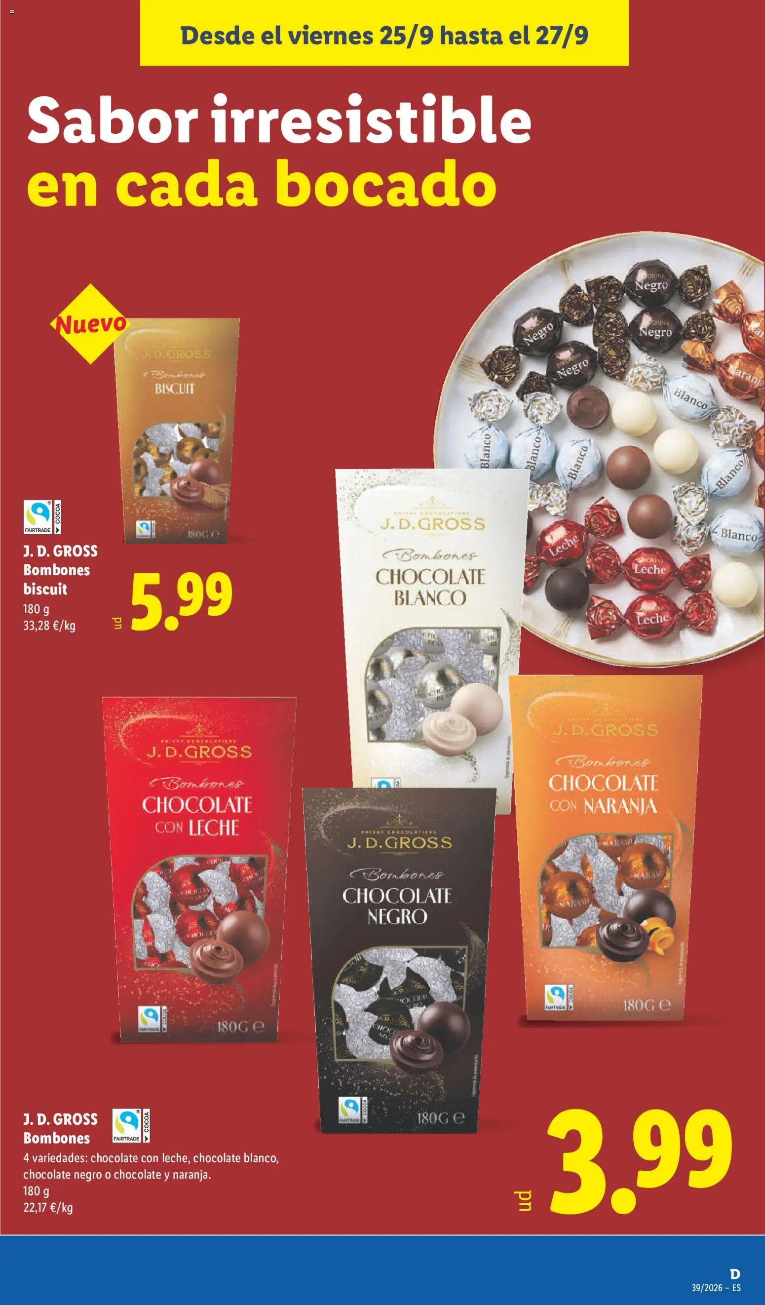 Lidl folleto │ válido desde el 21/09/2026 | Página: 33 | Productos: Leche, Chocolate, Chocolate blanco, Chocolate con leche