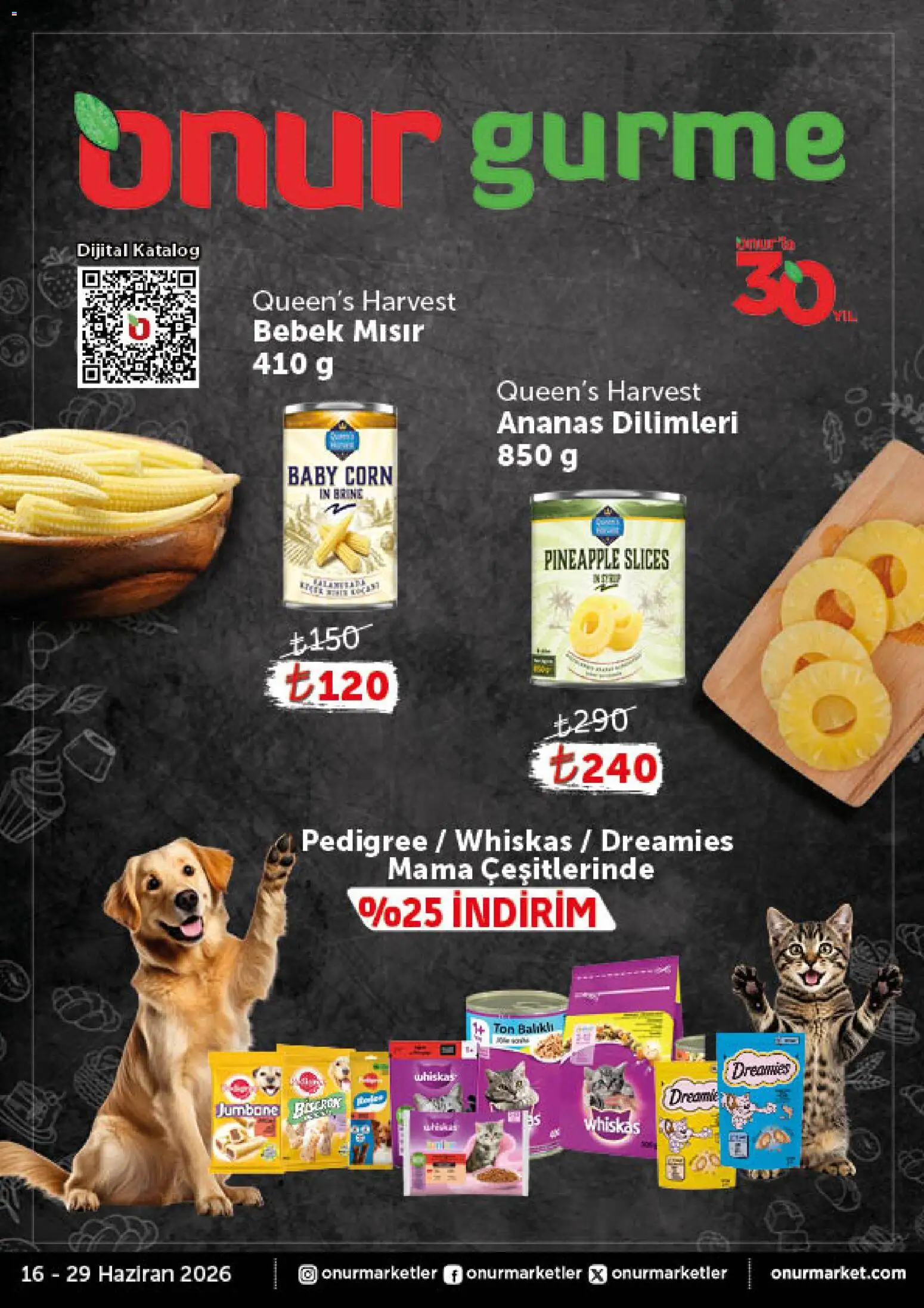 Onur Market - Katalog Gurme - 16.06.2026 tarihinden itibaren geçerlidir | Sayfa: 1 | Ürünler: Ananas, Mısır