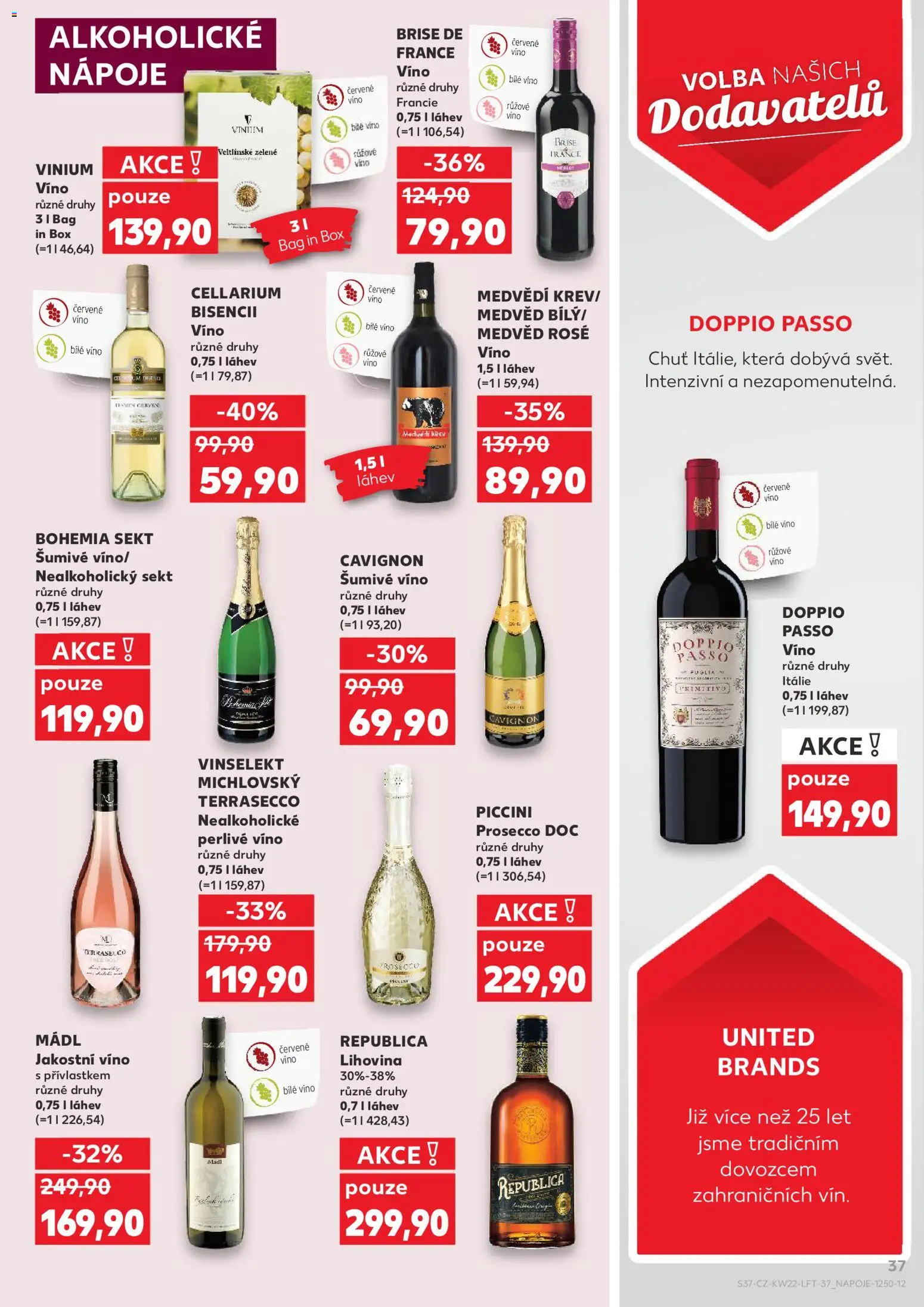 Kaufland leták - Plzeň Bory od 27.05.2026 | Strana: 37 | Produkty: Prosecco, Šumivé víno, Primitivo, Červené víno