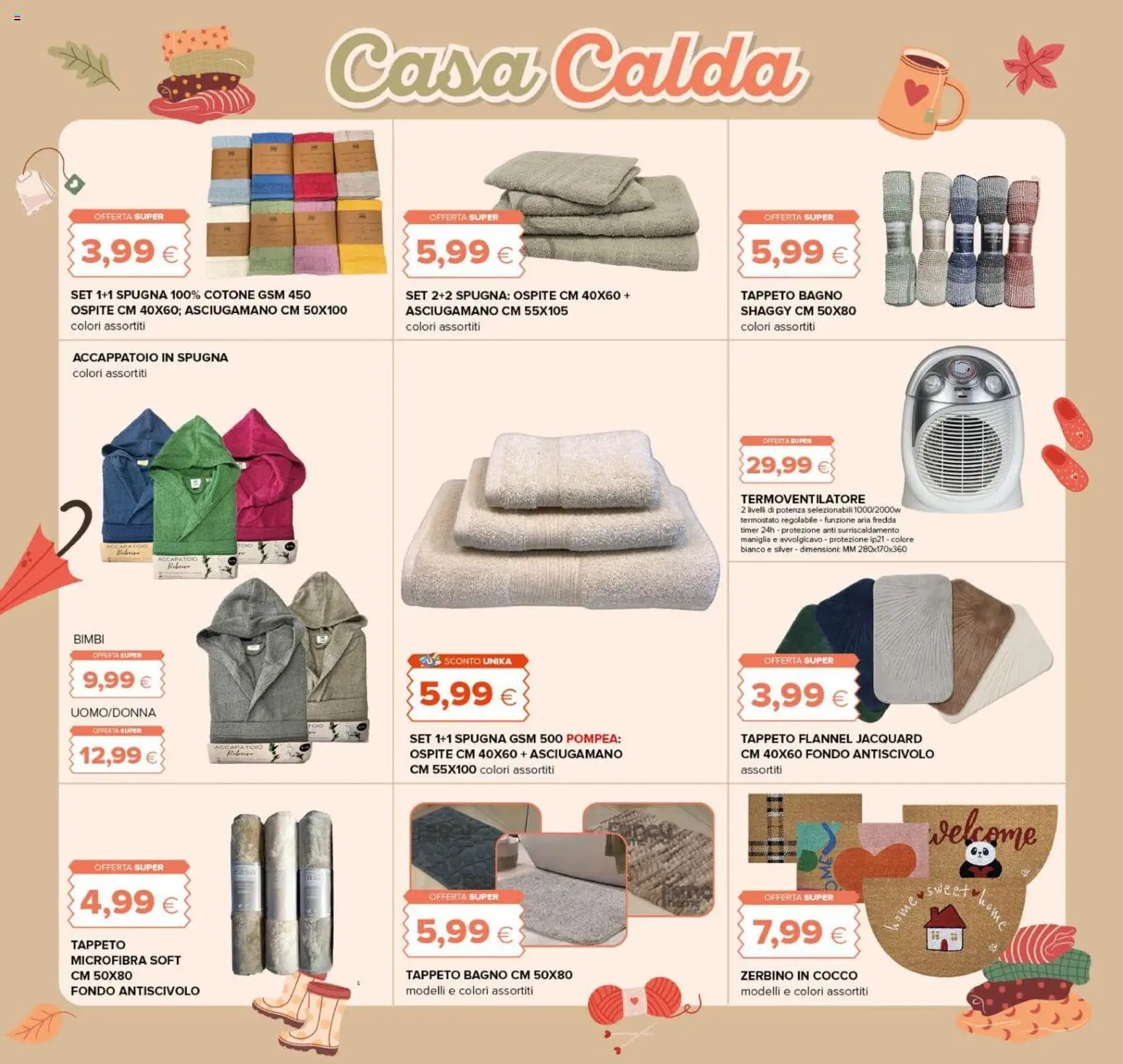 Volantino Oasi del 08/10/2026 | Pagina: 22 | Prodotti: Cocco, Asciugamano, Tappeto, Zerbino