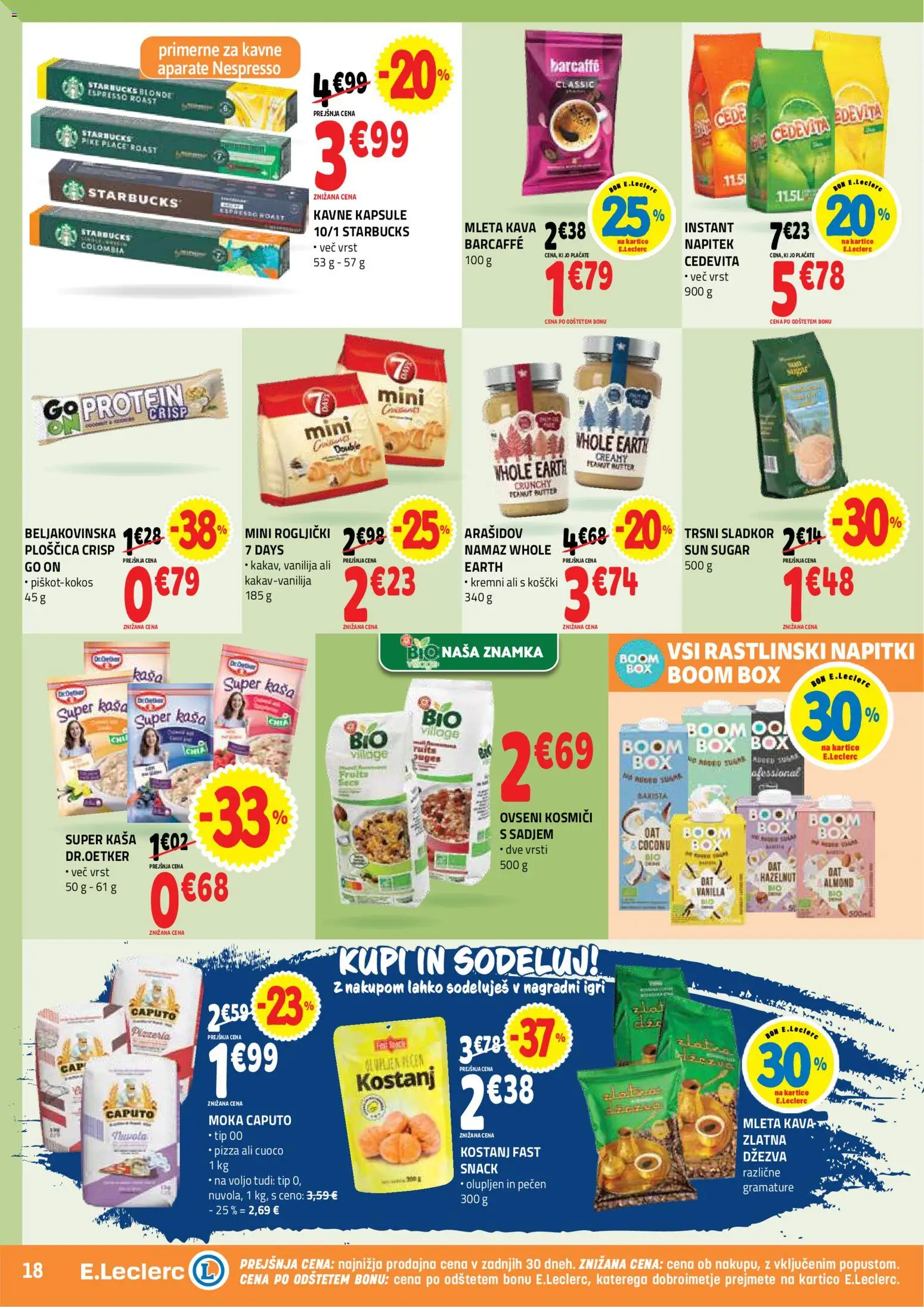 Novi E.leclerc katalog ponudbe – veljaven od 02.09.2026 | Stran: 18 | Izdelki: Moka, Namaz, Kava, Kosmici