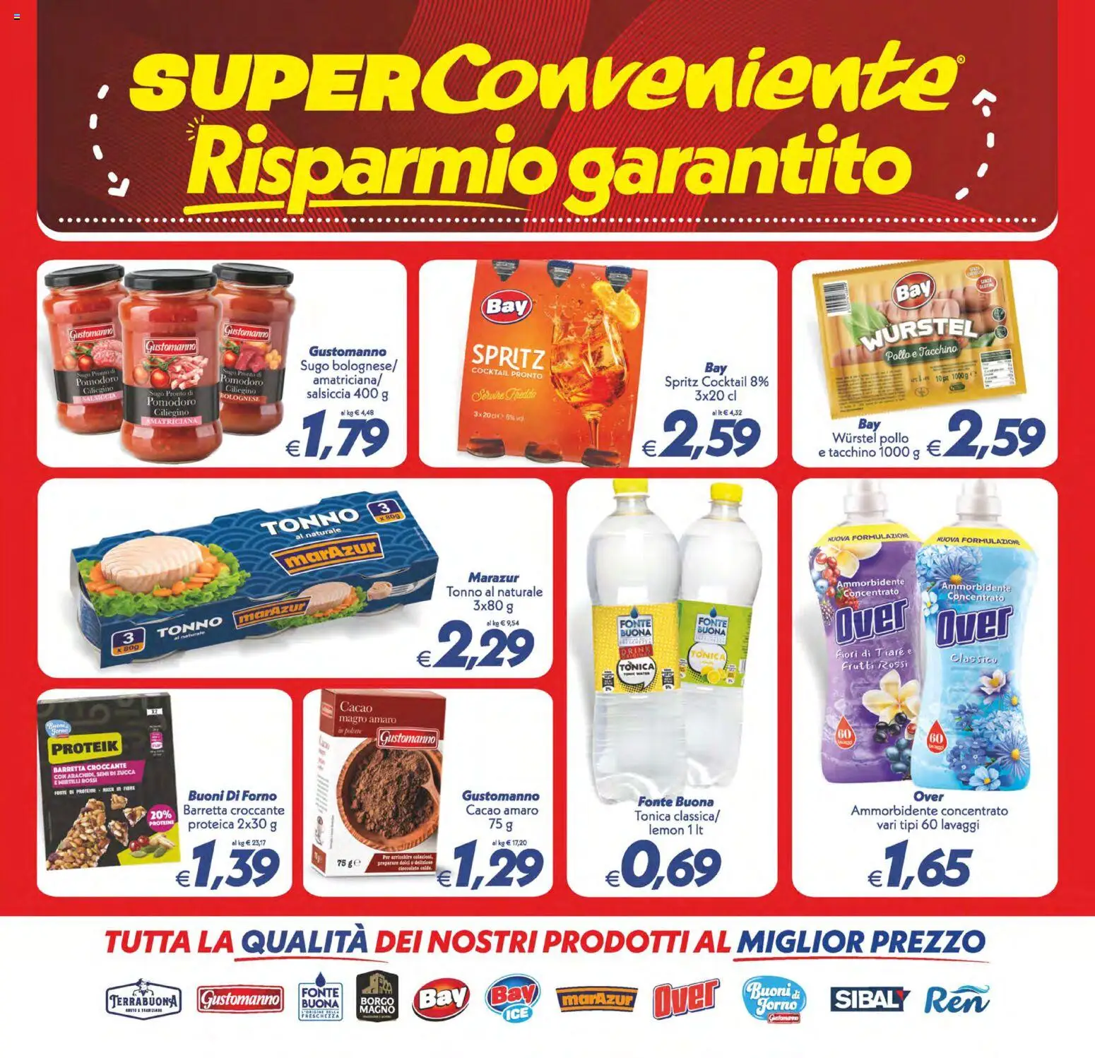 Volantino SuperConveniente del 11/09/2026 | Pagina: 16 | Prodotti: Ammorbidente, Salsiccia, Tonno al naturale, Forno