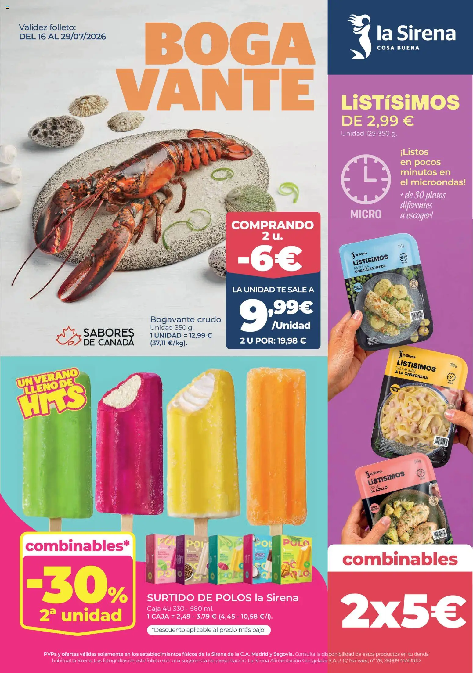 La Sirena folleto │ válido desde el 16/07/2026 | Página: 1 | Productos: Pasta, Té, Caja