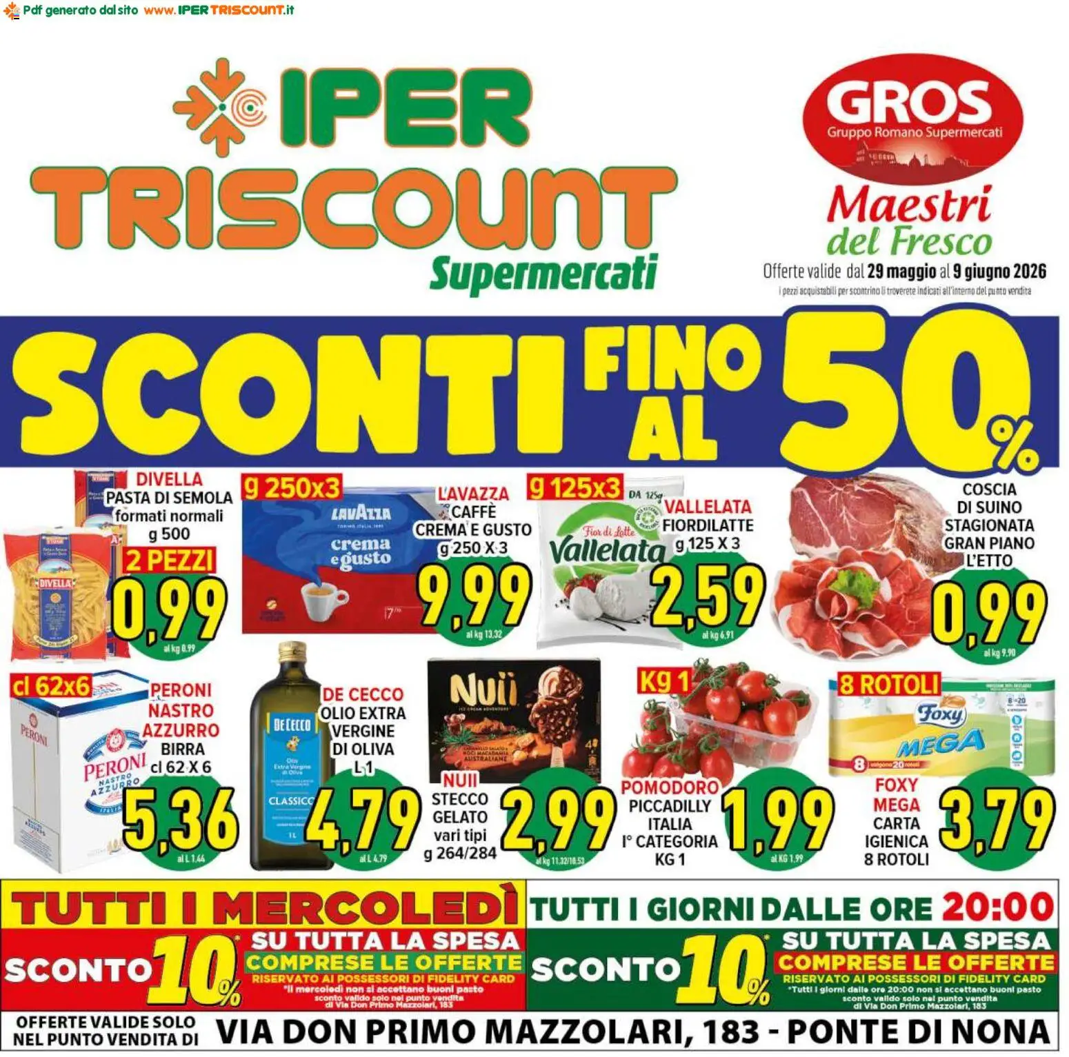 Volantino Ipertriscount del 29.05.2026 | Pagina: 1 | Prodotti: Birra, Gelato, Latte, Olio