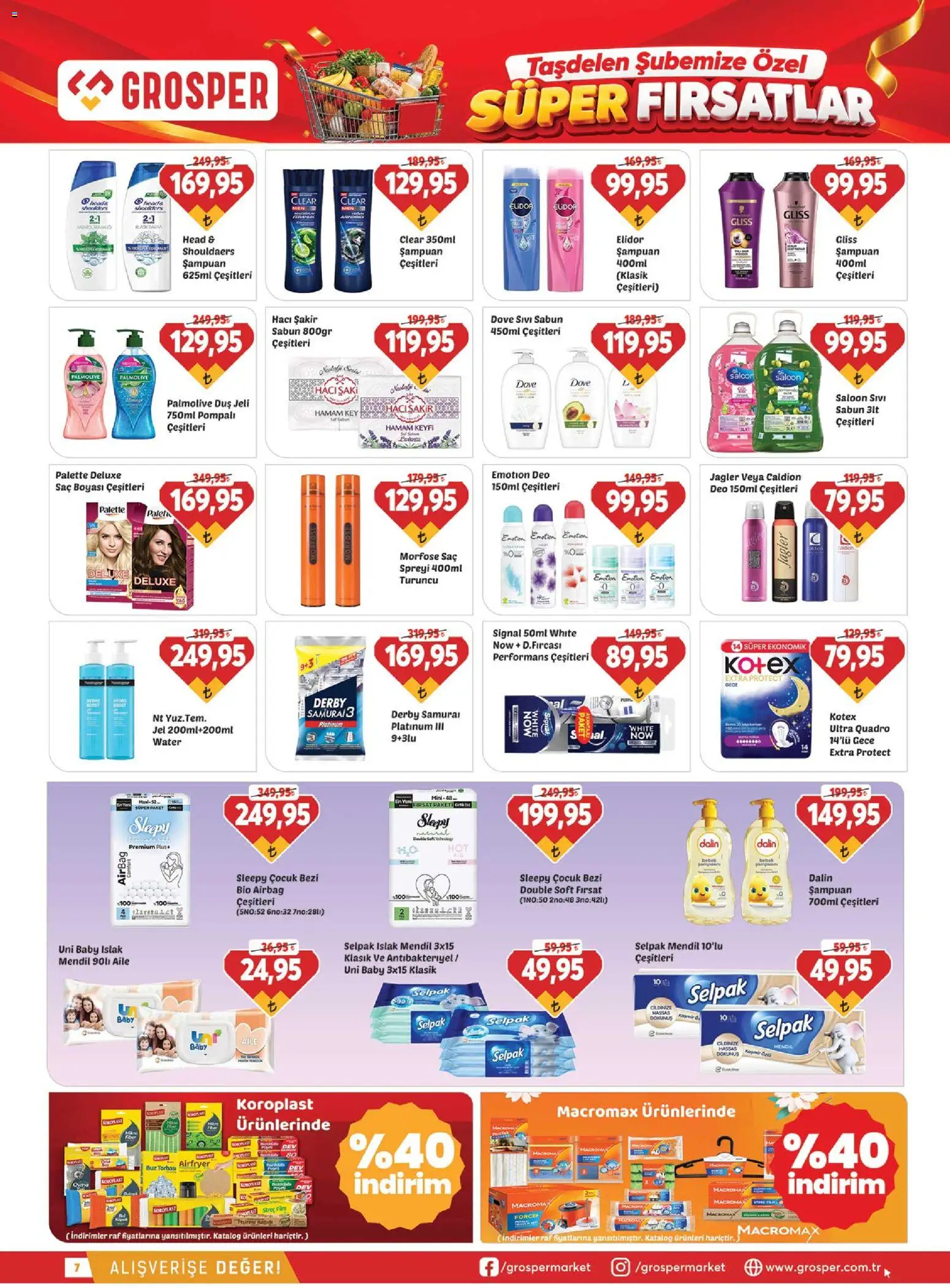 Grosper Katalog - 14 Ekim 2026 tarihinden itibaren geçerlidir | Sayfa: 7 | Ürünler: Raf, Mendil, Şampuan, Sabun