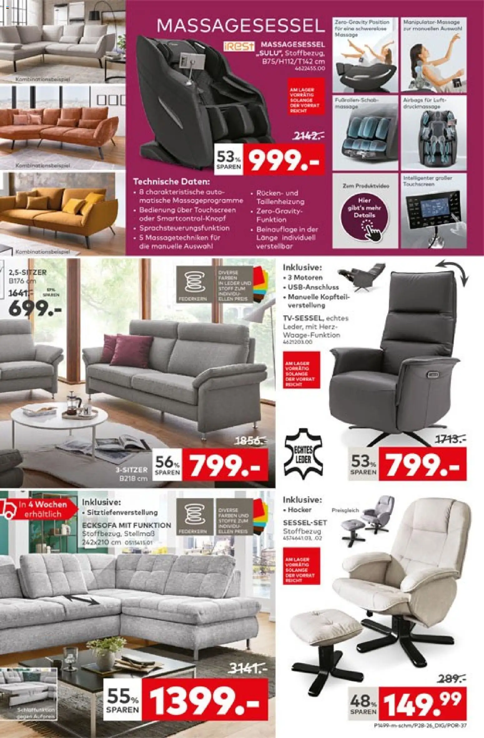 Porta! Broschüre – gültig ab 09.08.2026 | Seite: 9 | Produkte: Hocker, Ecksofa