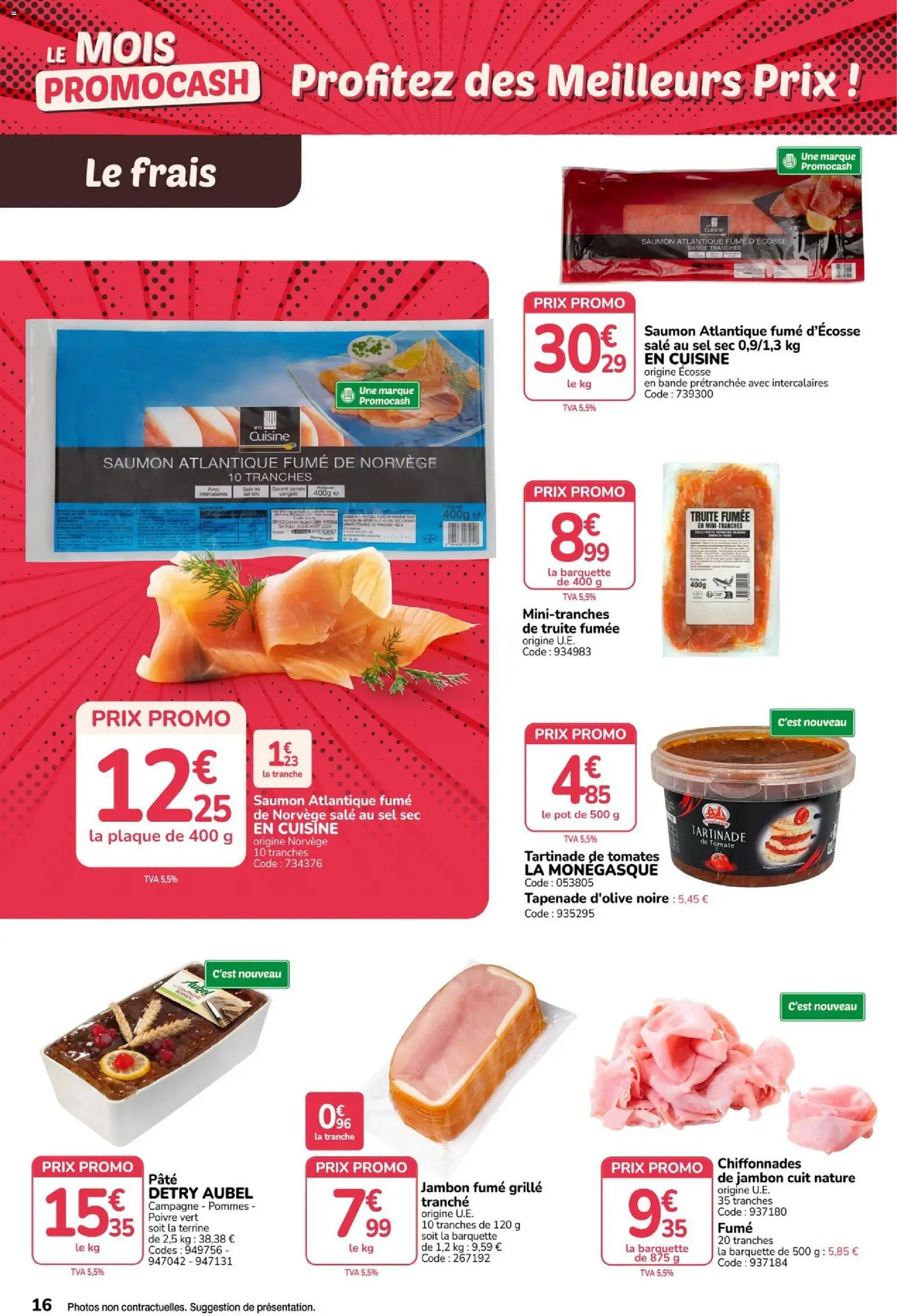 {H1} | Page: 16 | Produits: Tomate, Poivre, Jambon, Saumon