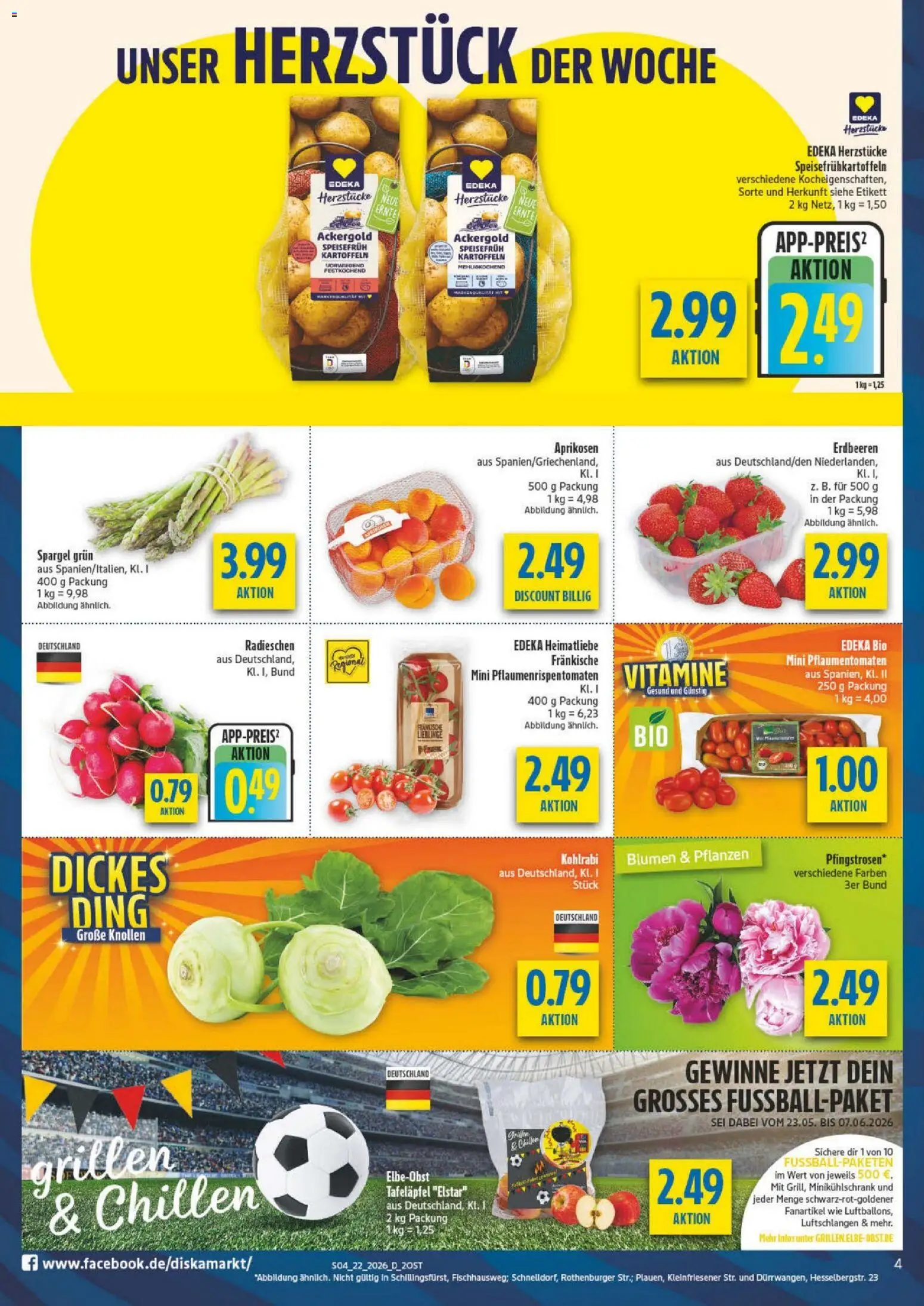 Diska - Diska Angebote Sachsen-Thüringen KW22 – gültig ab 26.05.2026 | Seite: 4 | Produkte: Kohlrabi, Spargel, Kartoffeln, Erdbeeren