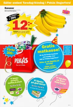 Pekås erbjudanden - Förhandsvisning av reklamblad från butik Pekås aktuell från 28/09/2026 | Sida: 5 | Produkter: Tårta, Zingo, Korv, Bananer