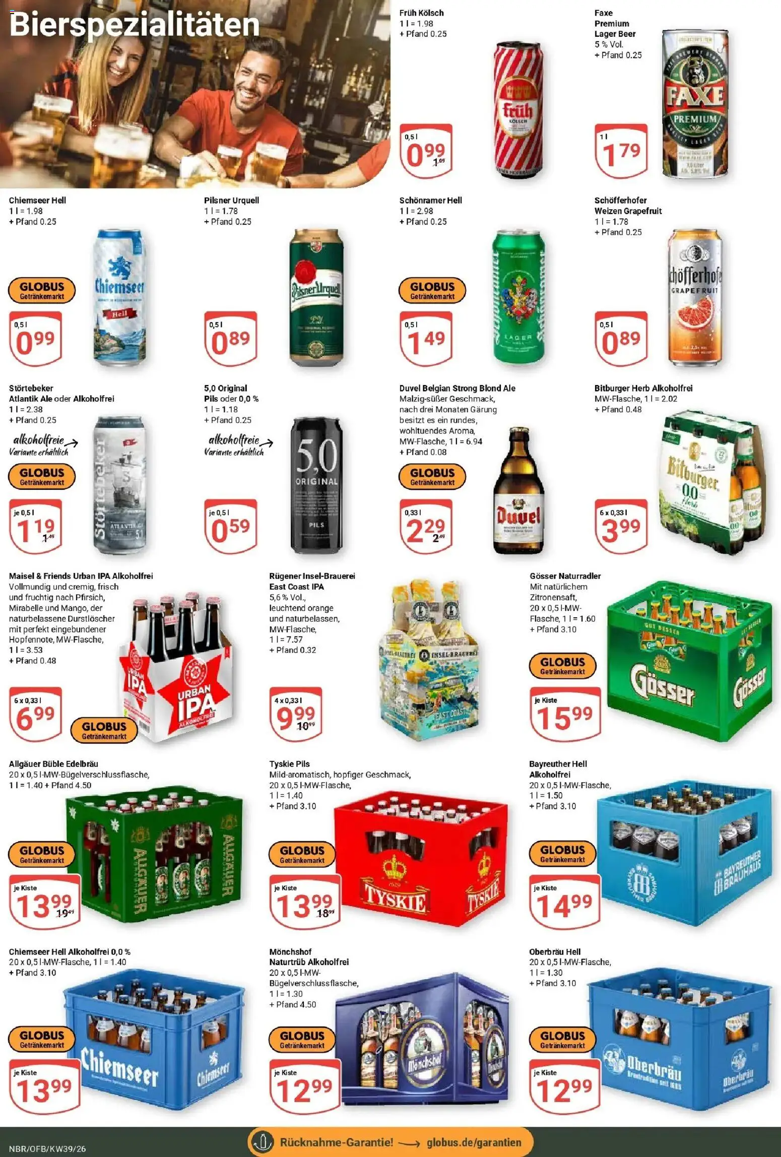 Globus Prospekt Neubrandenburg (ab 21.09.2026) » Angebote online | Seite: 23 | Produkte: Monchshof, Tyskie, Grapefruit, Pilsner urquell