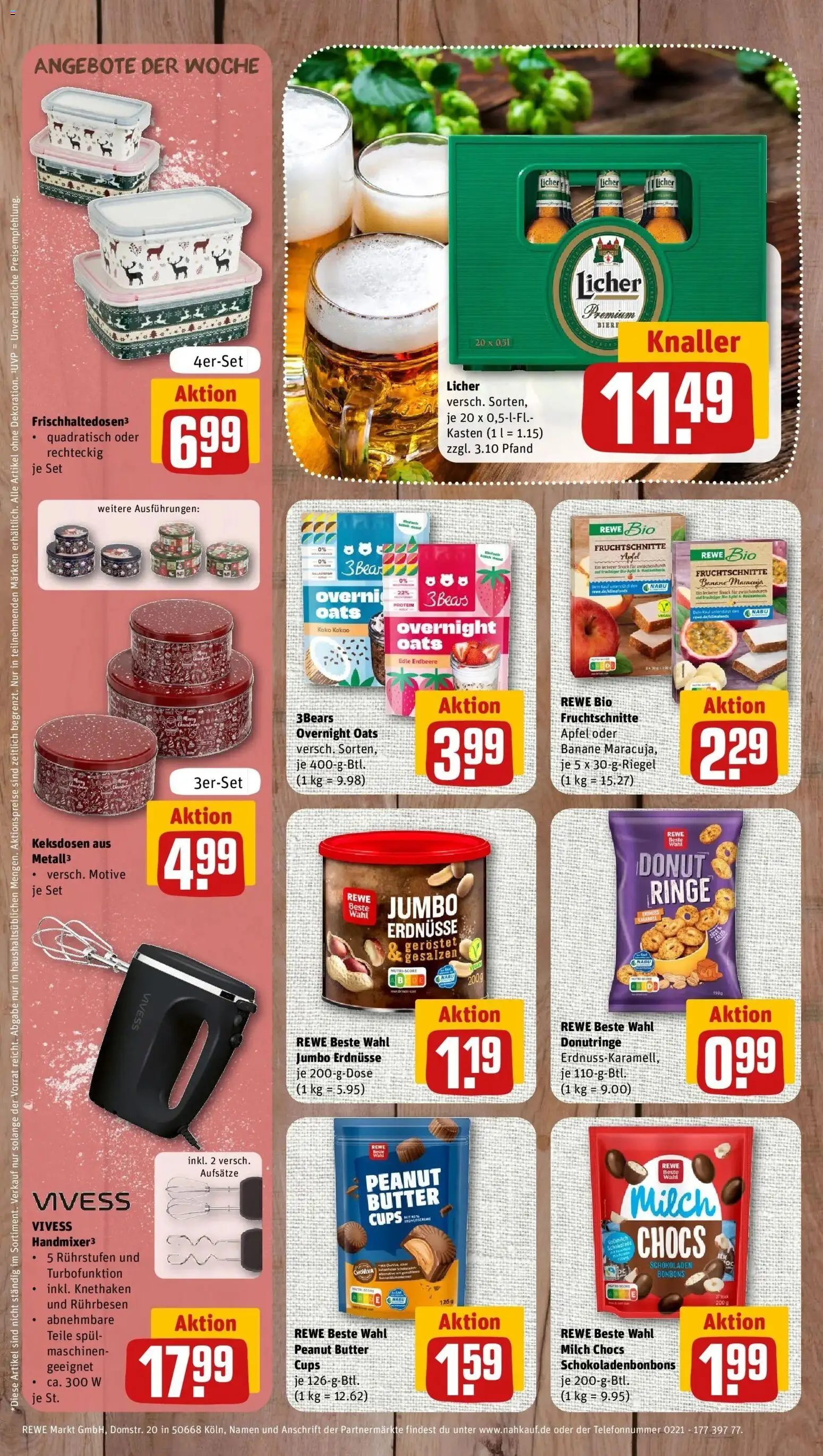 REWE Prospekt ab 26.10.2026 zum Blättern » Angebote | Seite: 9 | Produkte: Erdnüsse, Milch, Butter, Äpfel
