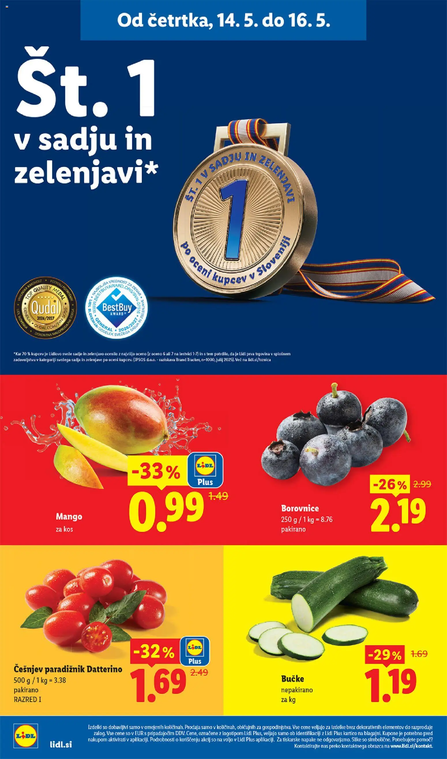Novi Lidl katalog ponudbe – veljaven od 14.05.2026 | Stran: 4 | Izdelki: Kos, Paradiznik, Sadje, Mango