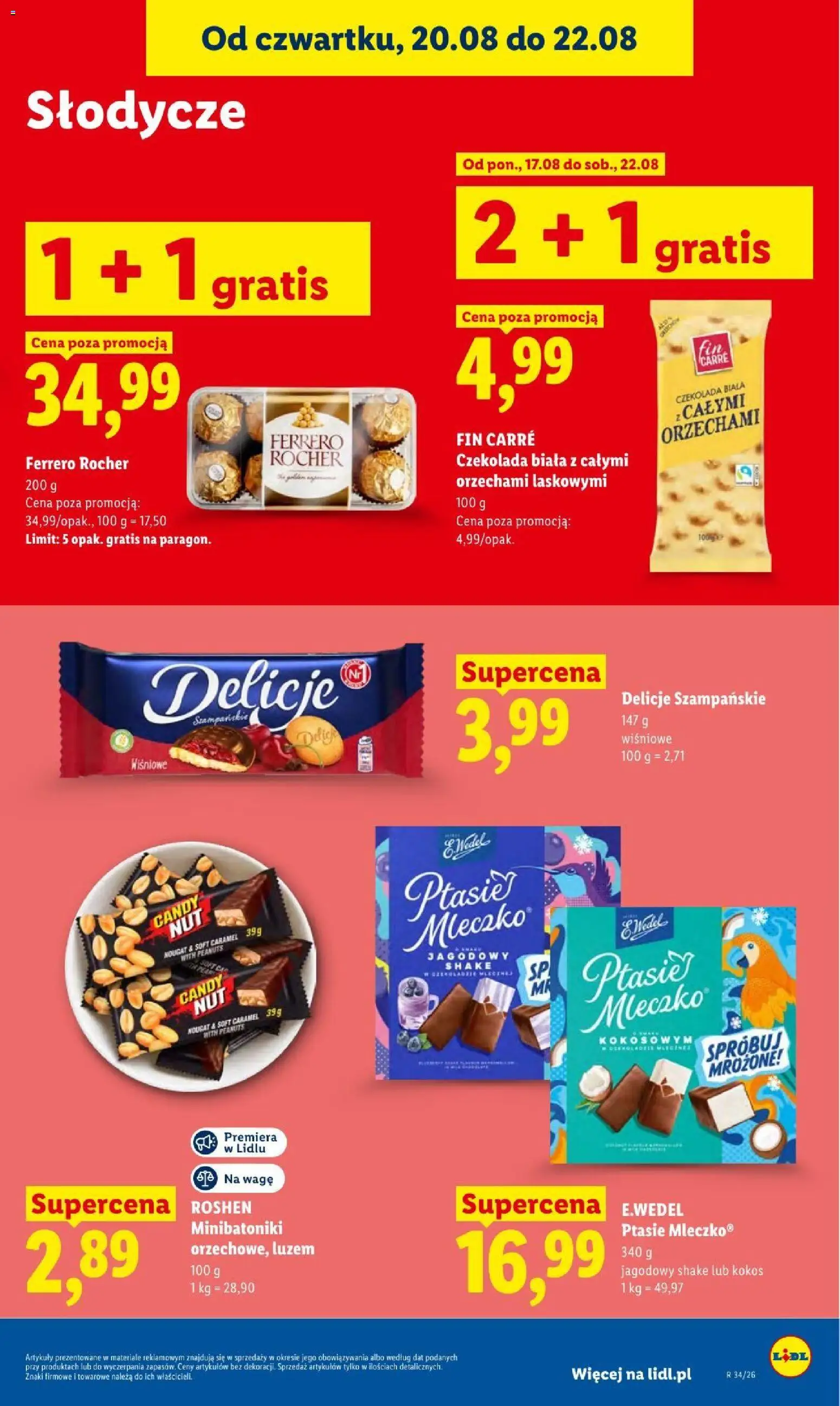 Lidl gazetka od 20.08.2026 | Strona: 83 | Produkty: Słodycze, Czekoladki, Czekolada, Kokos