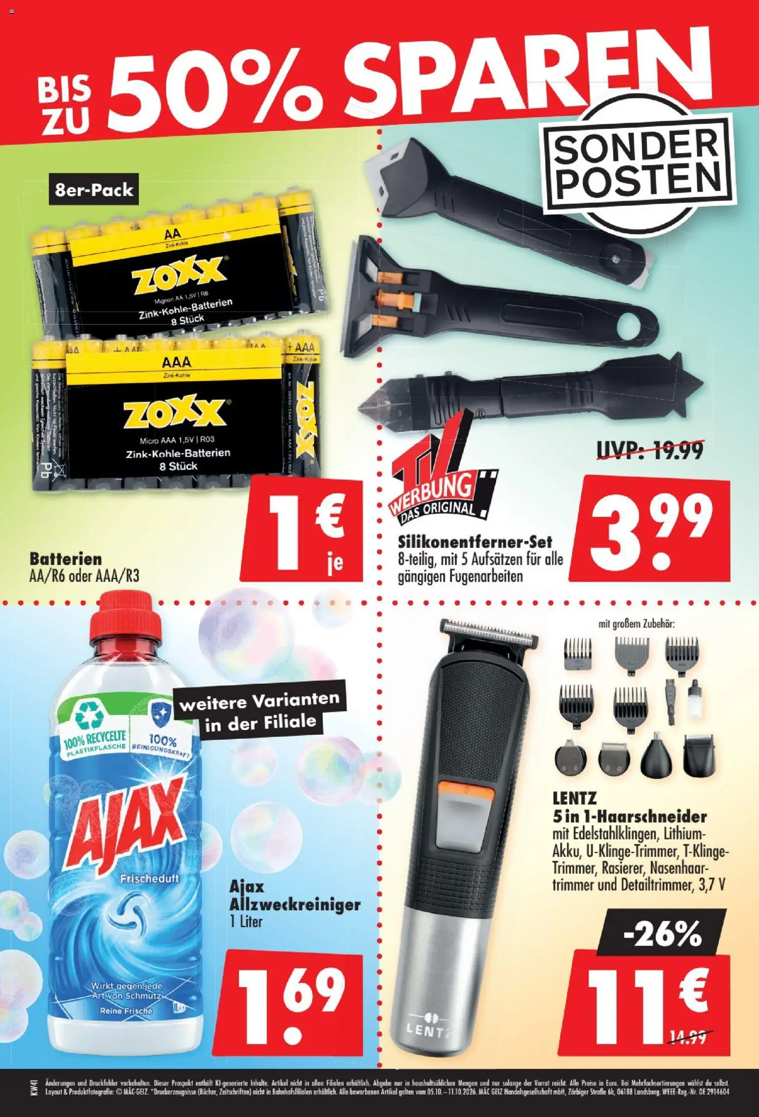 Mäc Geiz Prospekt – gültig ab 05.10.2026 | Seite: 2 | Produkte: Batterien