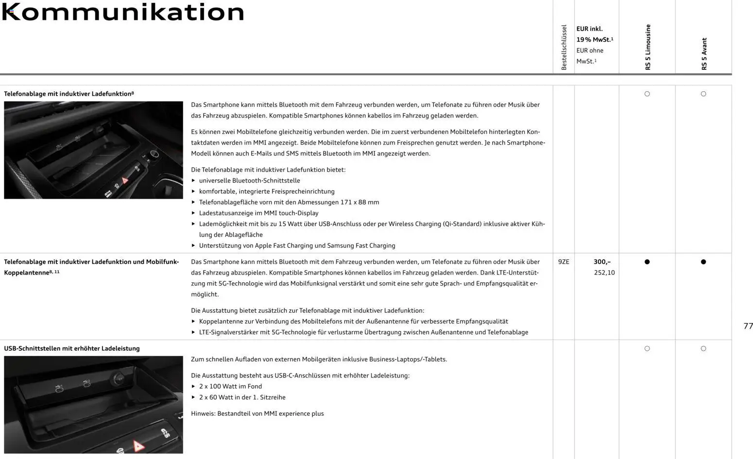 Audi RS 5 Limousine / RS 5 Avant – gültig ab 01.04.2026 | Seite: 77 | Produkte: Samsung, Smartphones, Apple, Smartphone