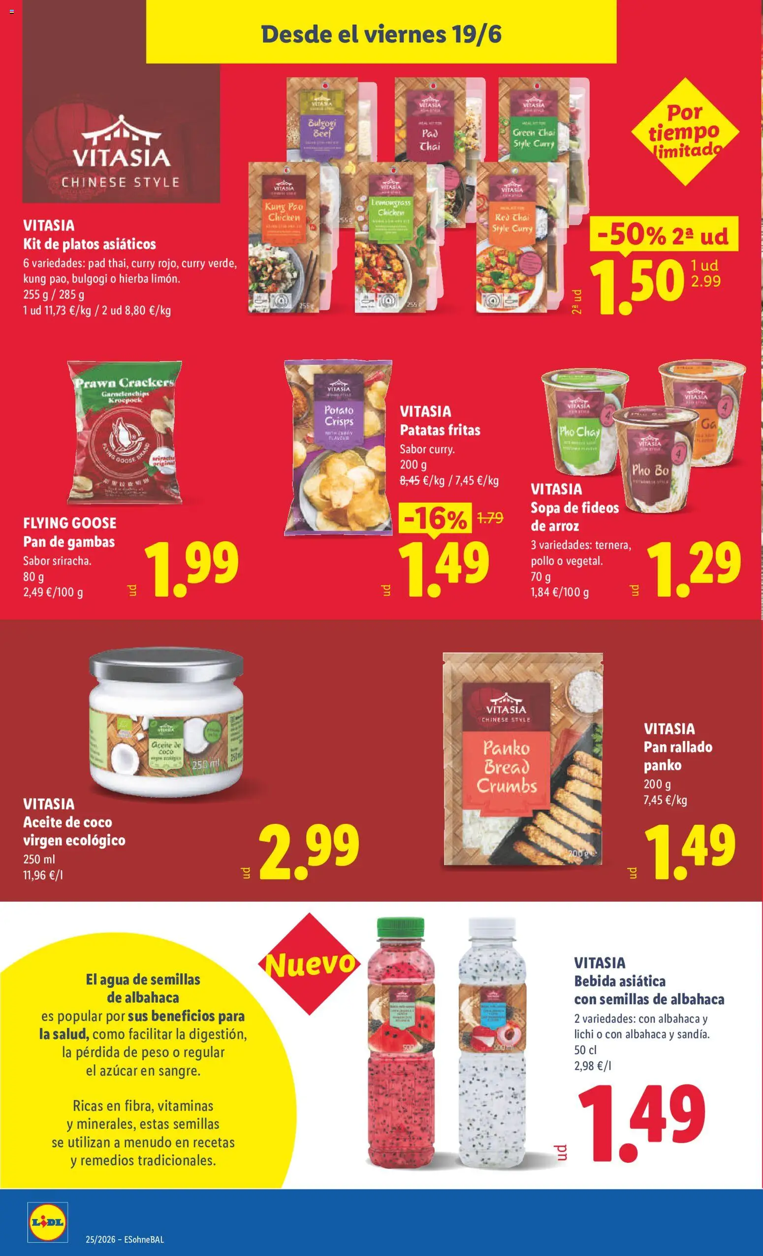 Lidl folleto │ válido desde el 15.06.2026 | Página: 46 | Productos: Fideos, Fideos de arroz, Aceite de coco, Peso