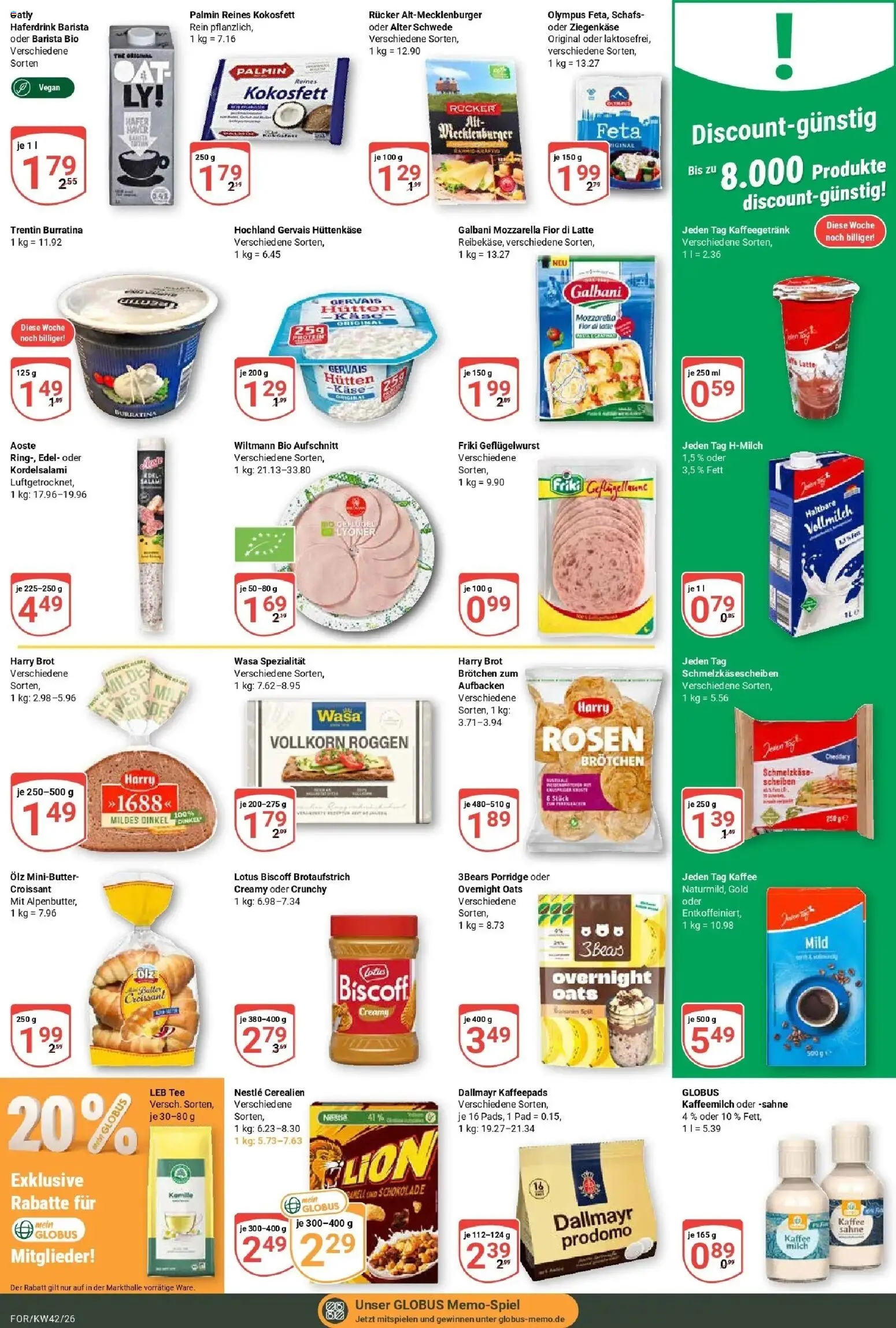 Globus Prospekt Forchheim (ab 12.10.2026) » Angebote online | Seite: 13 | Produkte: Mozzarella, Haferdrink, Brot, Sahne