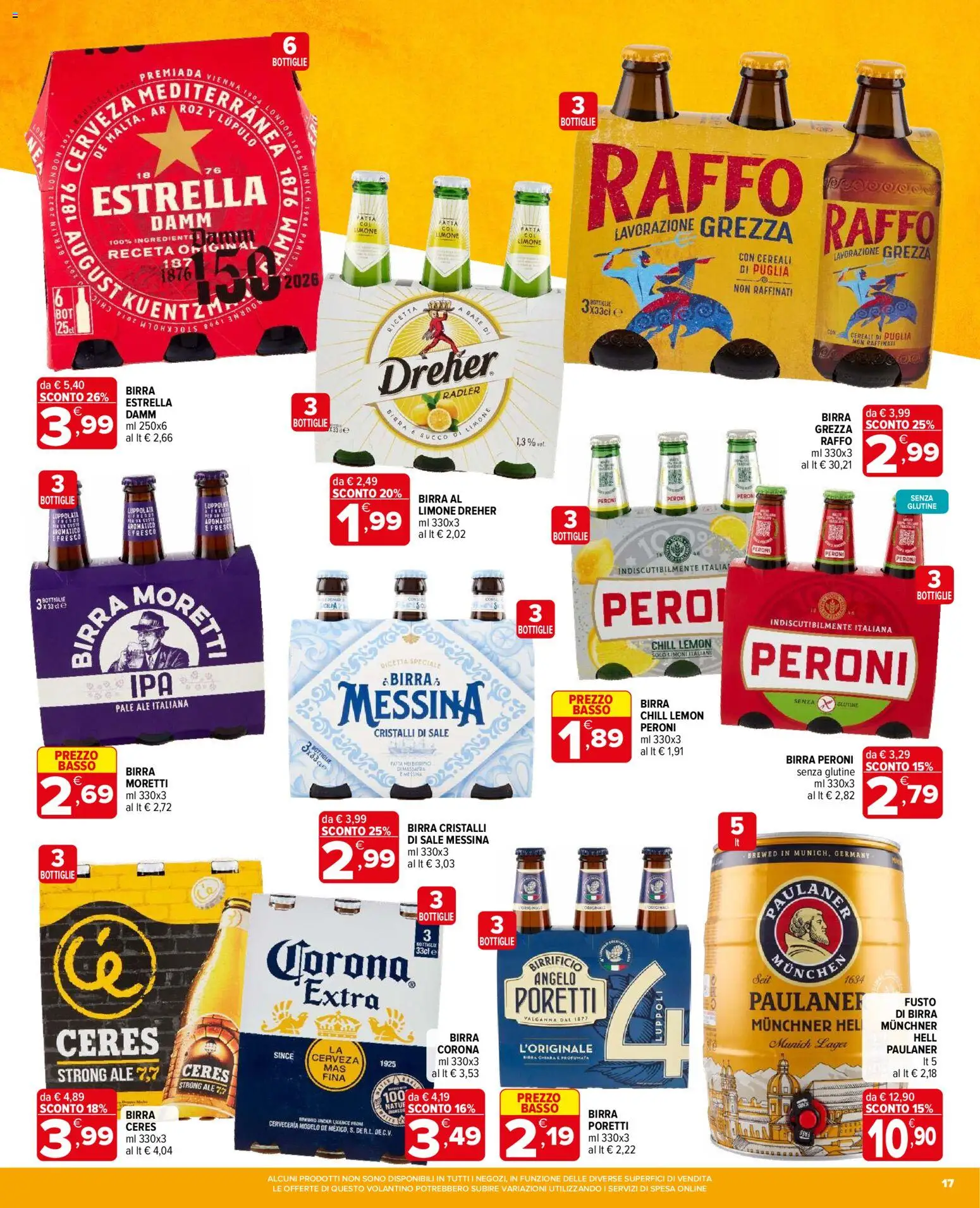Volantino Iperal del 19/08/2026 | Pagina: 17 | Prodotti: Senza glutine, Limone, Ceres, Birra Peroni