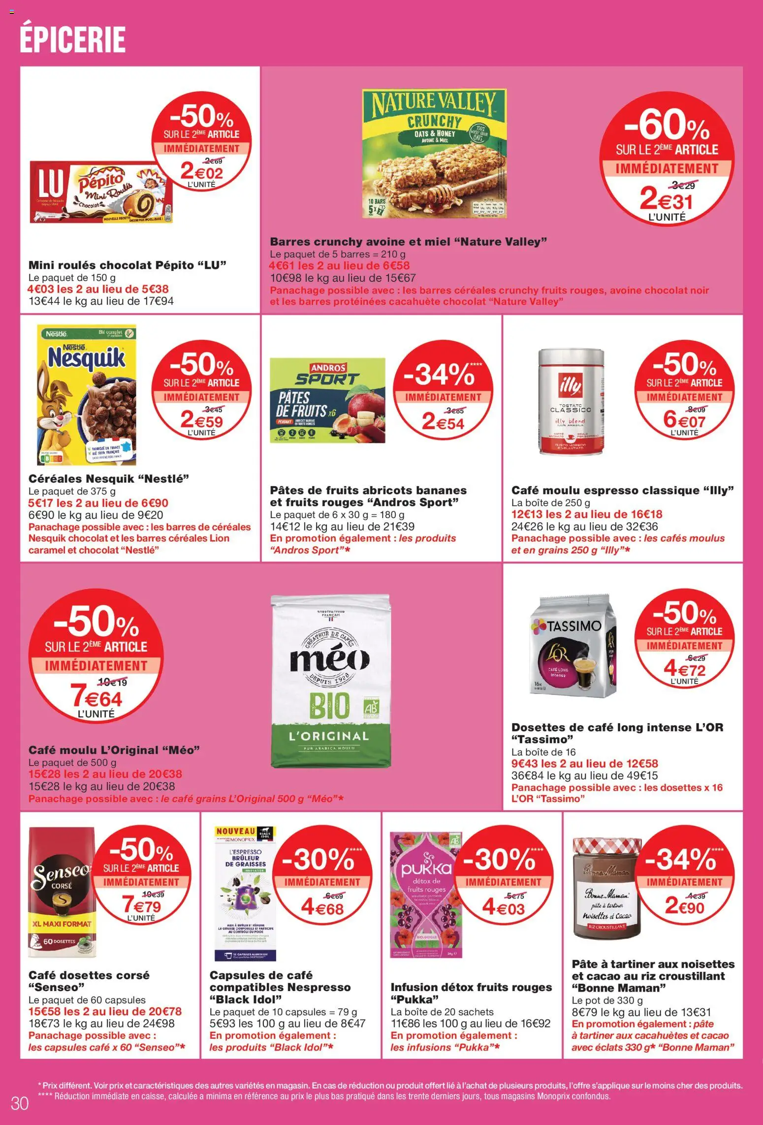 {H1} | Page: 30 | Produits: Pâtes de fruits, Café, Café Grains, Pâtes