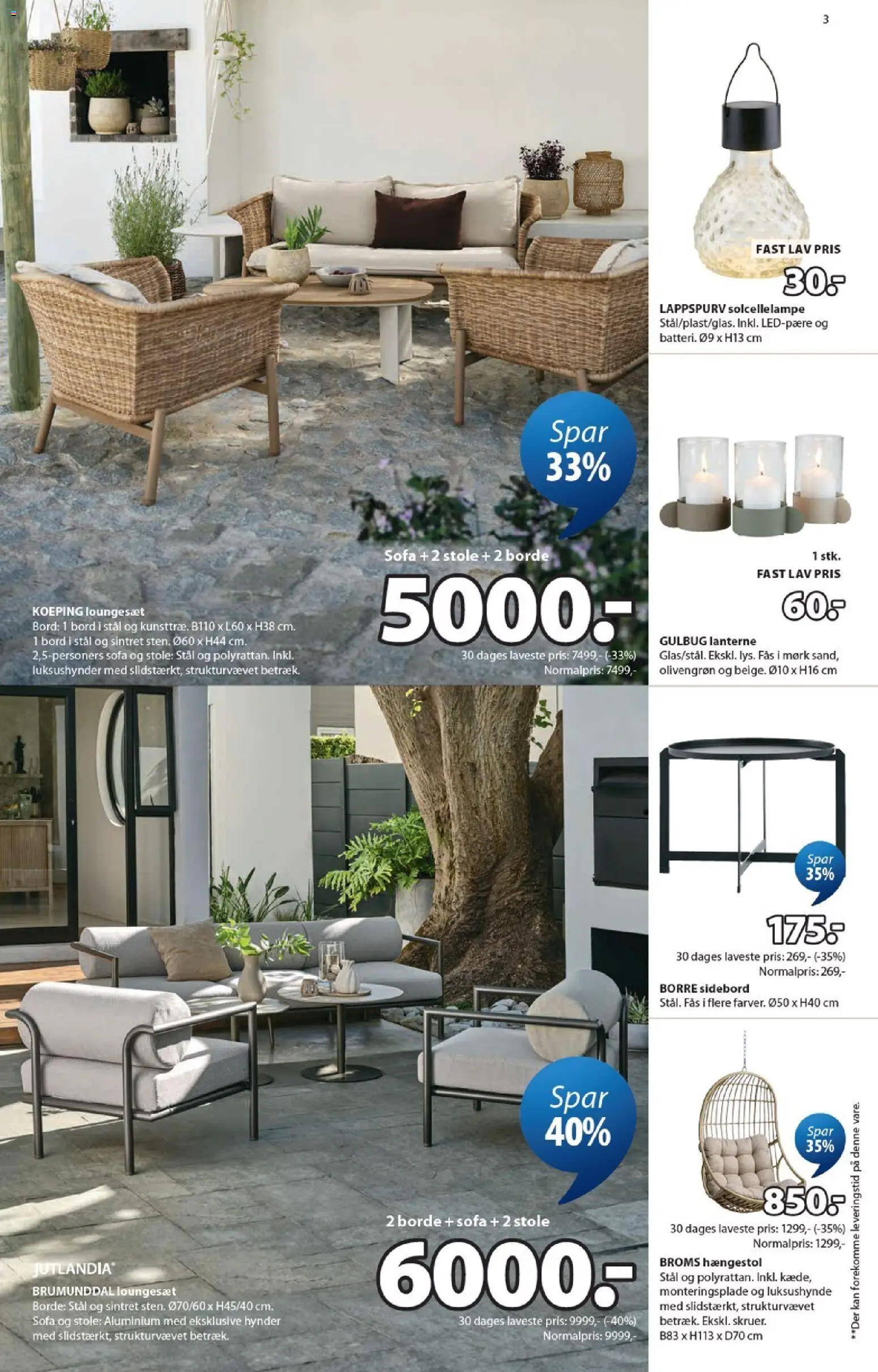 JYSK tilbudsavis – gyldig fra 29.05.2026 | Side: 3 | Produkter: Sofa, Bord, Loungesæt