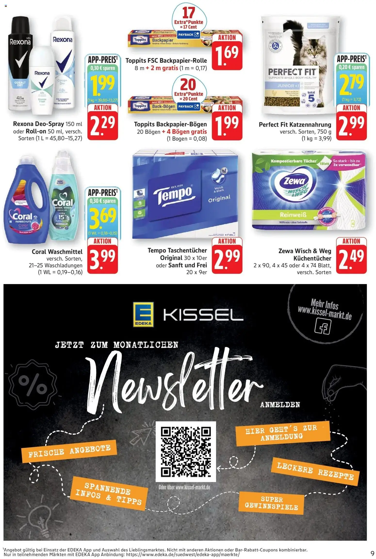 Edeka Prospekt Kröppen (ab 12.10.2026) » Angebote Online | Seite: 9 | Produkte: Taschentücher, Coral, Zewa, Tempo
