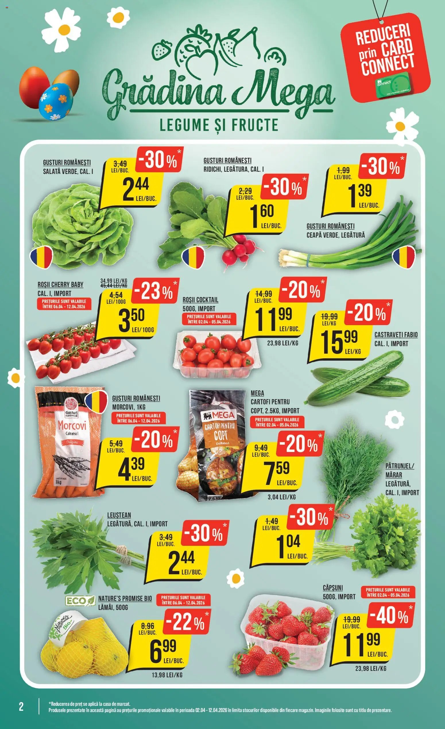 Noul catalog Mega Image – valabil de la 02.04.2026 | Pagină: 2 | Produse: Mărar, Cocktail, Roșii, Castraveți