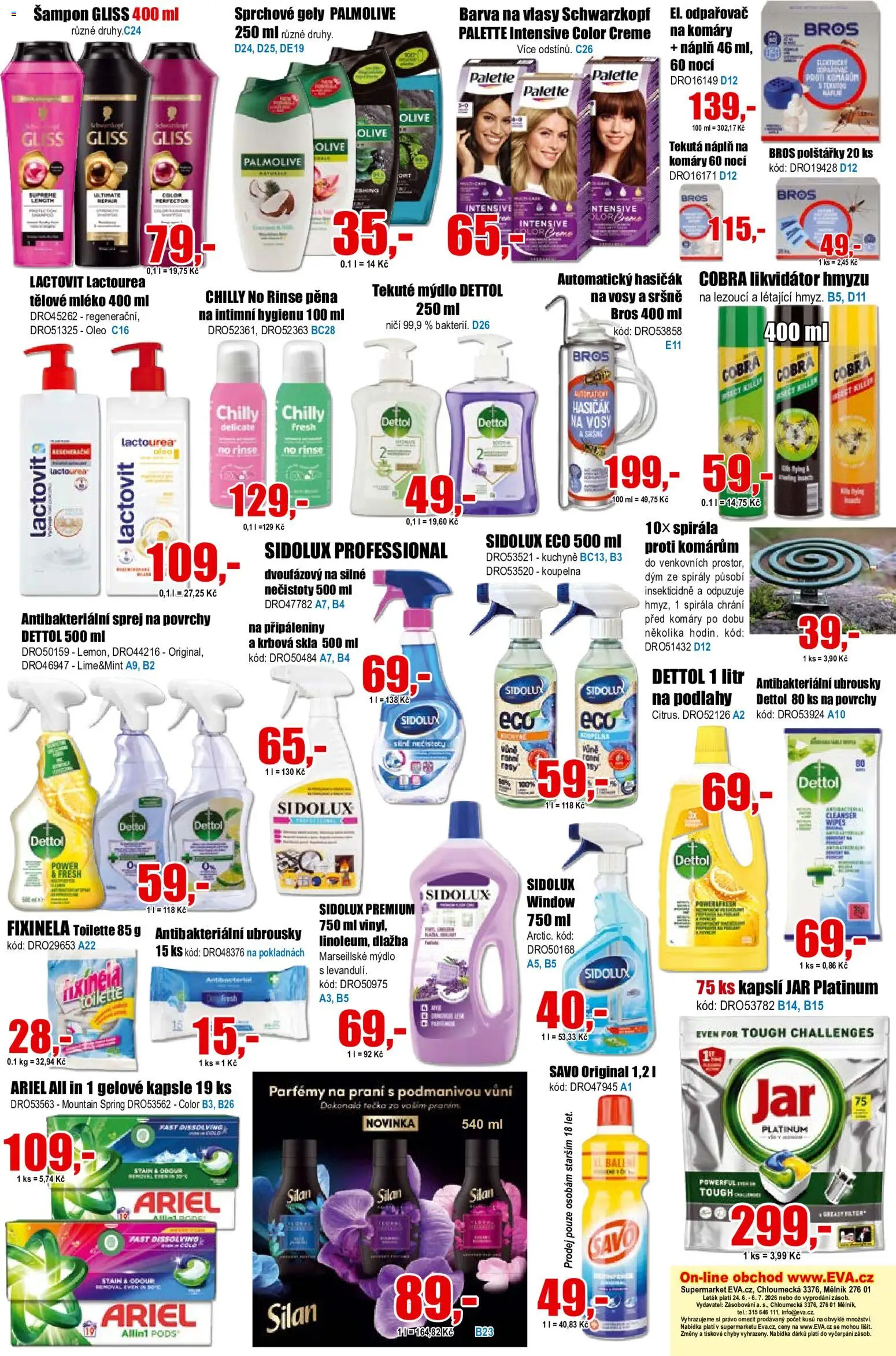 Eva supermarket leták od 24.06.2026 | Strana: 6 | Produkty: Parfémy, Koupelna, Kuchyně, Barva na vlasy