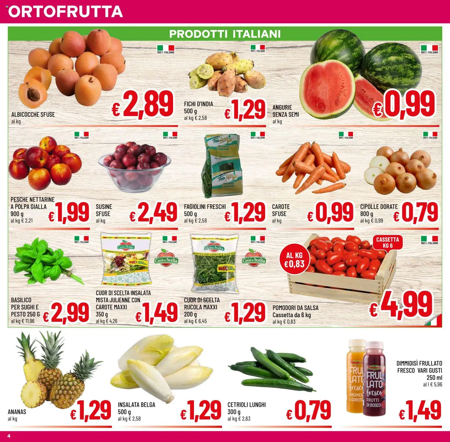 Volantino A&O del 05/08/2026 | Pagina: 4 | Prodotti: Cipolle, Pomodori, Pesto, Basilico