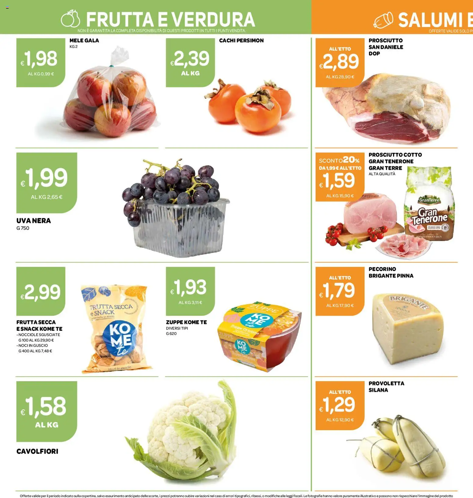 Volantino Ekom del 20/10/2026 | Pagina: 8 | Prodotti: Mele, Frutta, Uva, Pecorino
