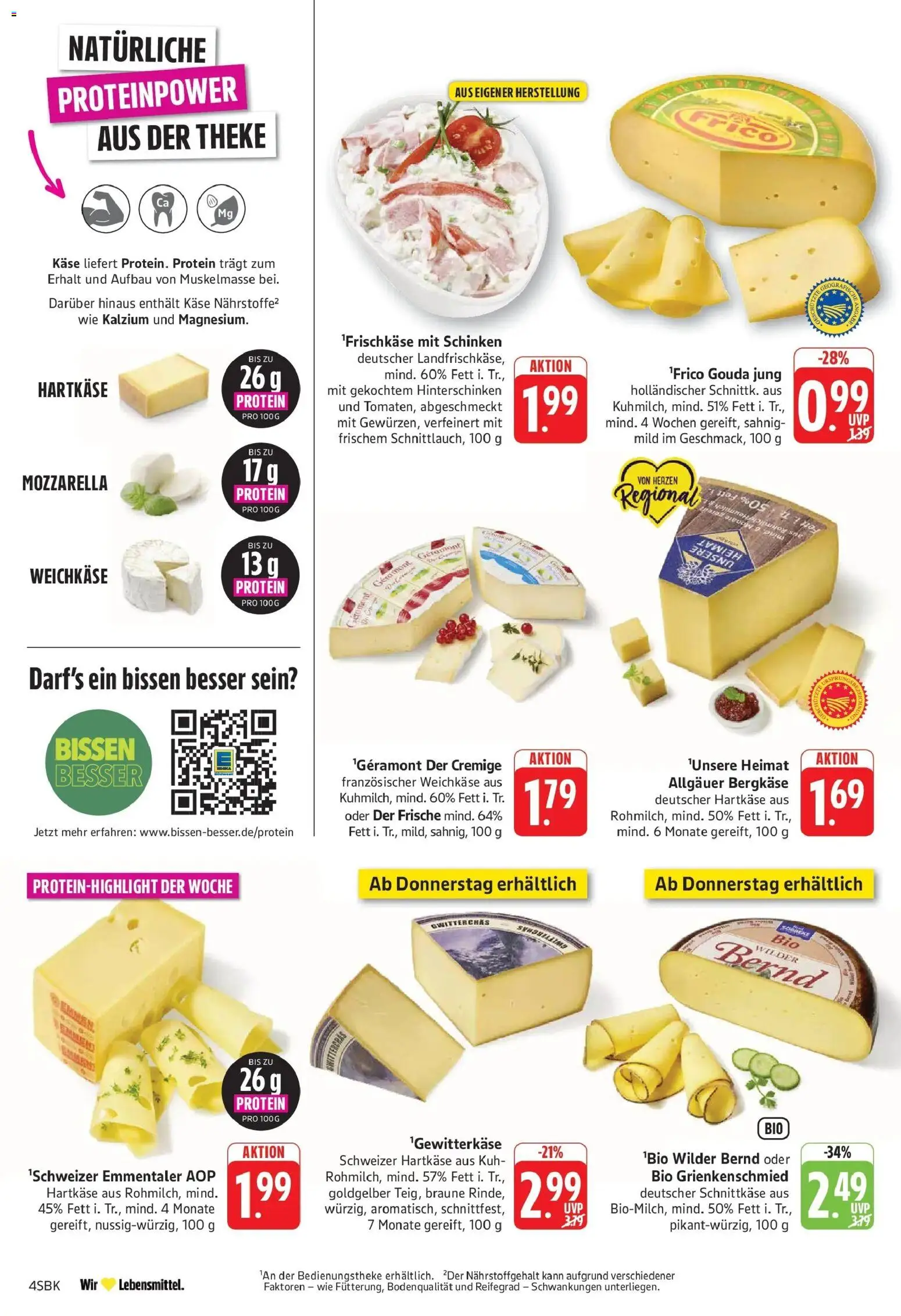 Edeka Prospekt Bruchsal (ab 10.08.2026) » Angebote Online | Seite: 4 | Produkte: Theke, Mozzarella, Gouda, Schinken