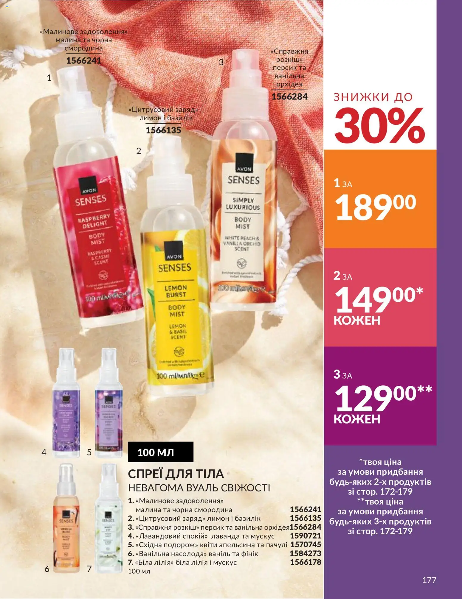 AVON Kаталог - дійснийкції з 31.05.2026 | Сторінка: 175 | Товари: Лимон, Персик, Малина, Базилік