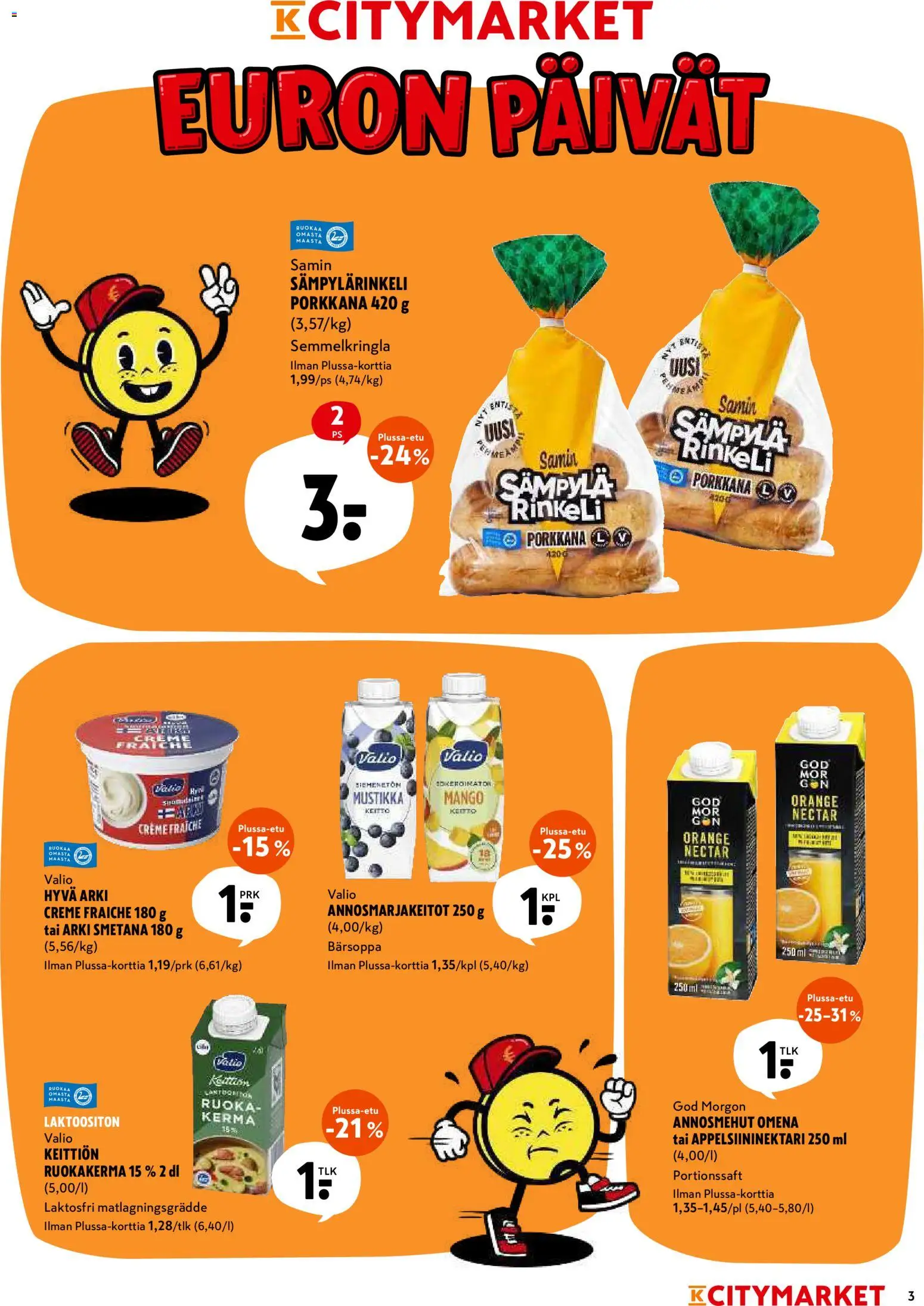 K-Citymarket tarjoukset – voimassa 13/07/2026 alkaen | Sivu: 3 | Tuotteet: Mustikka, Keitto, Smetana, Kerma
