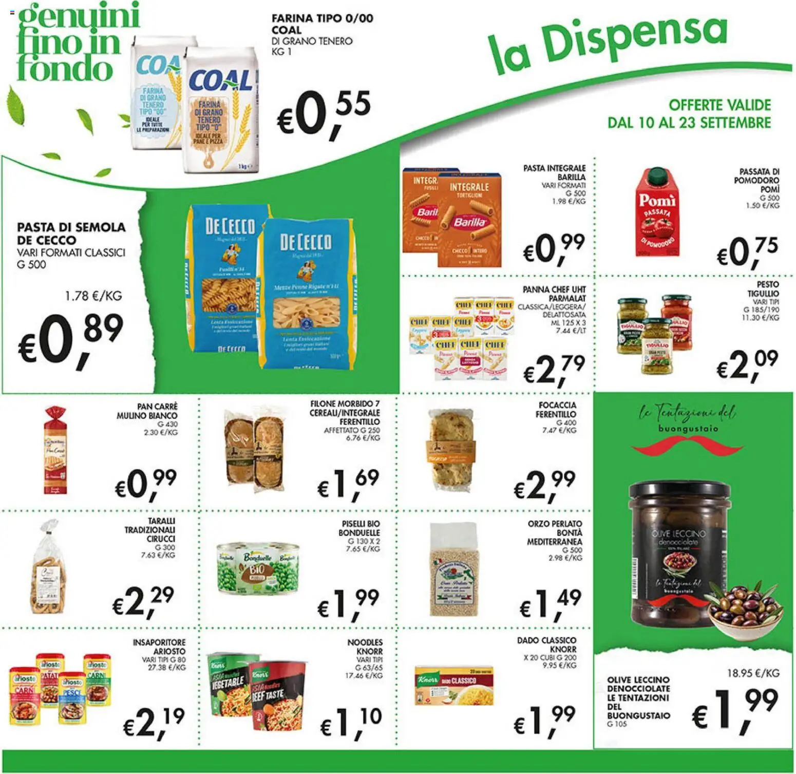 Volantino Coal del 10/09/2026 | Pagina: 22 | Prodotti: Olive, Piselli, Taralli, Penne