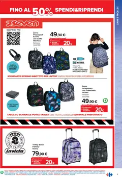 Anteprima del volantino Carrefour volantino Iper Scuola valido a partire dal 22/07/2026 | Pagina: 11 | Prodotti: Zaino, Laptop, Tablet, Cuffie