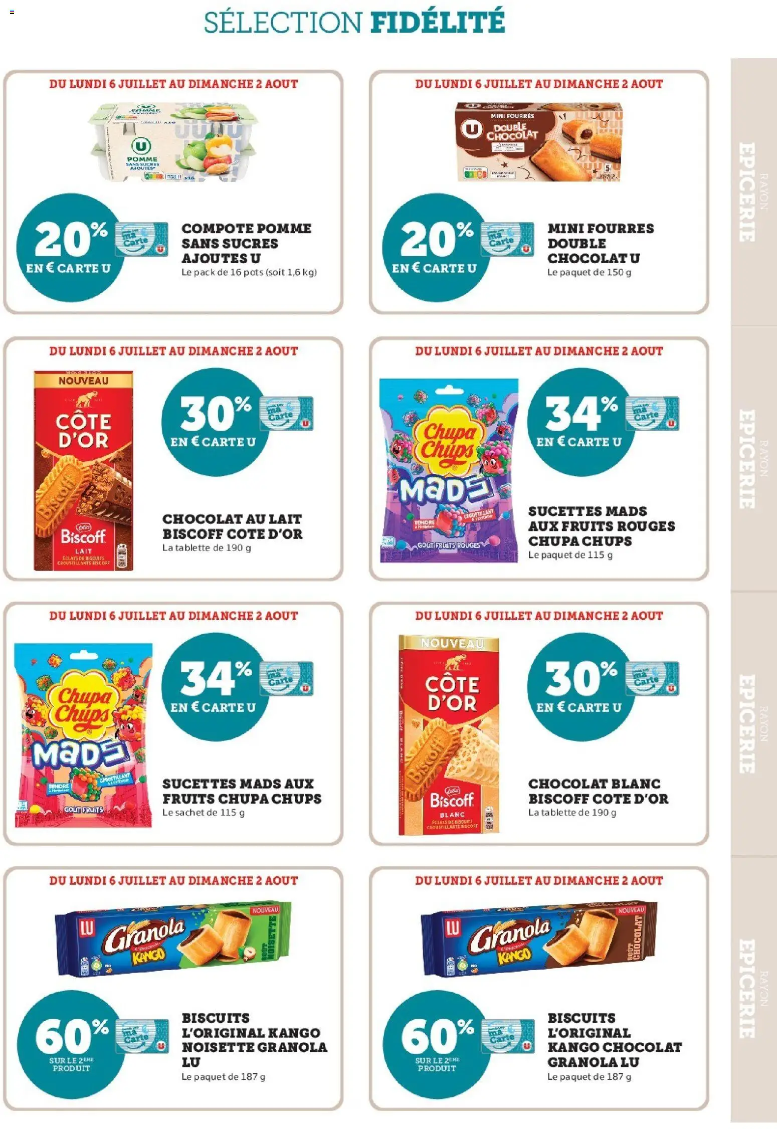 {H1} | Page: 17 | Produits: Pomme, Chocolat, Biscuits, Granola