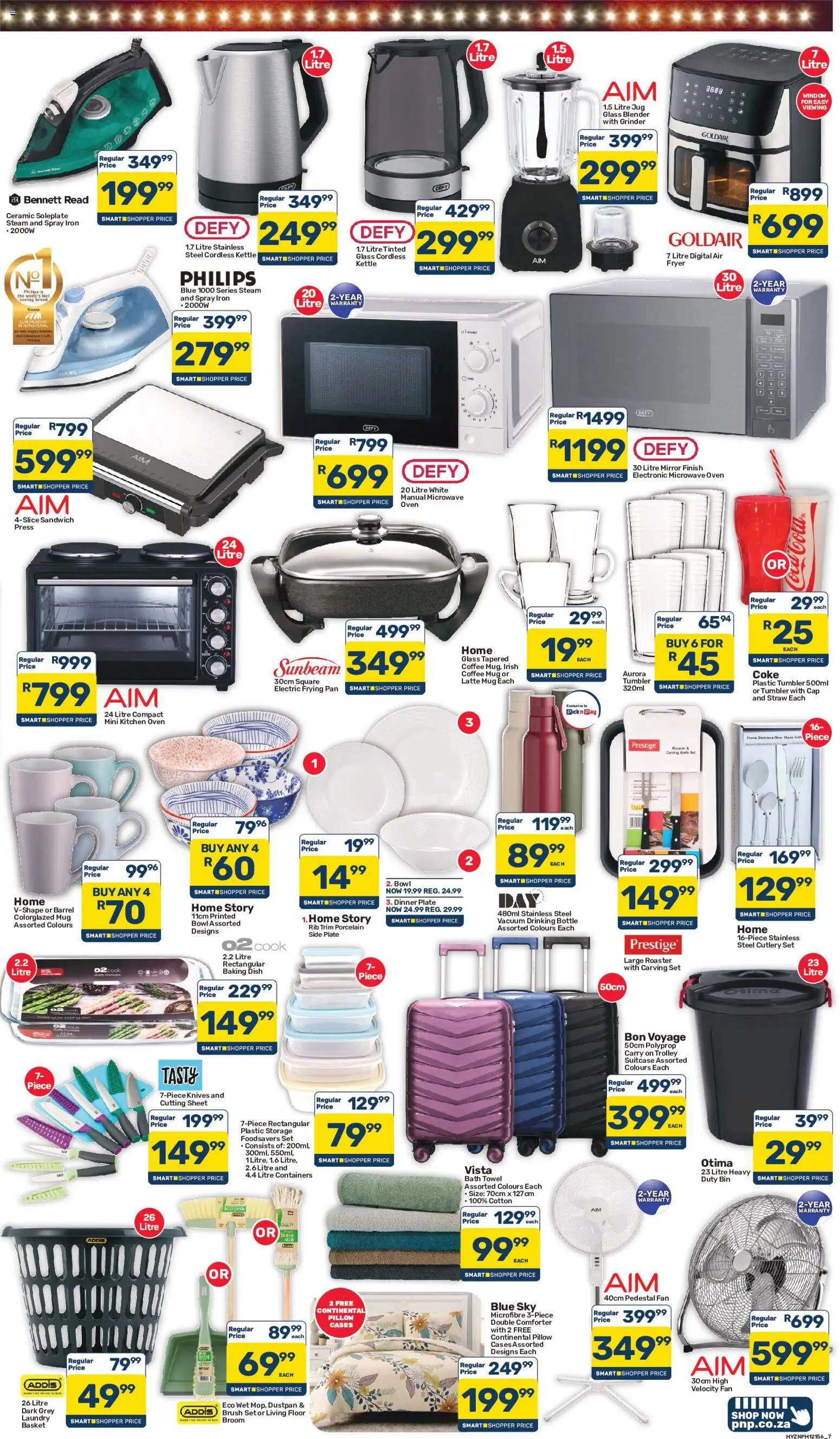 New Pick n Pay catalogue – valid from 07/09/2026 | Page: 7 | Products: Suitcase, Microwave oven, Bowl, Pillow