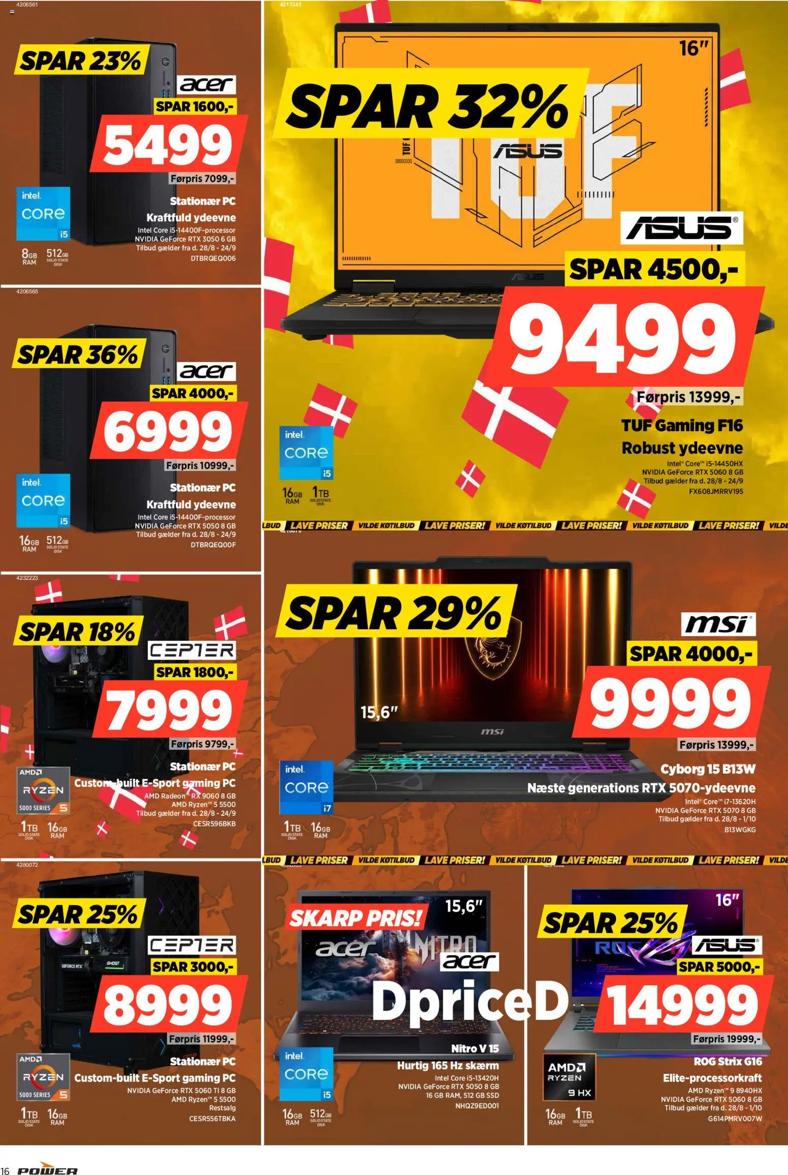 Power tilbudsavis – gyldig fra 28/08/2026 | Side: 16 | Produkter: Skærm, Stationær PC, Gaming PC, SSD
