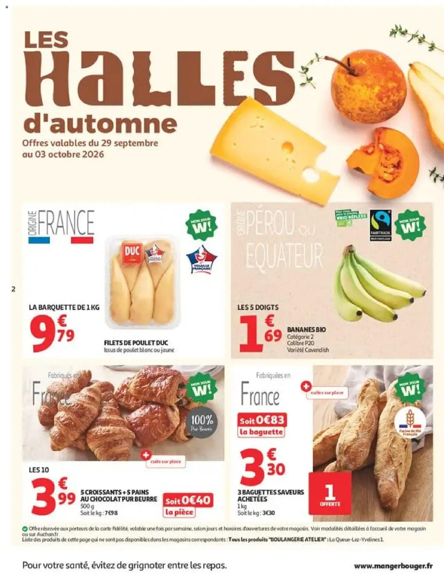 {H1} | Page: 2 | Produits: Baguette, Poulet, Chocolat, Filets de poulet