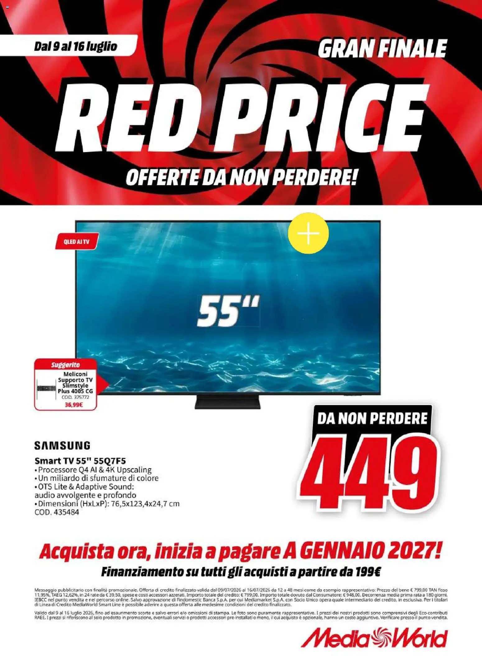 Volantino Media World del 09/07/2026 | Pagina: 9 | Prodotti: smart TV, TV, Audio, Samsung