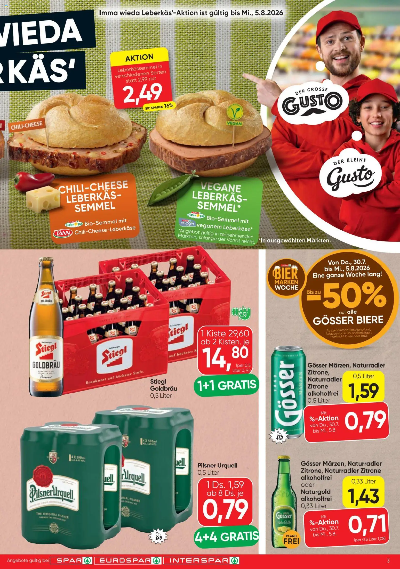 Spar - Flugblatt gültig ab 30.07.2026 | Seite: 3 | Produkte: Zitrone, Bier