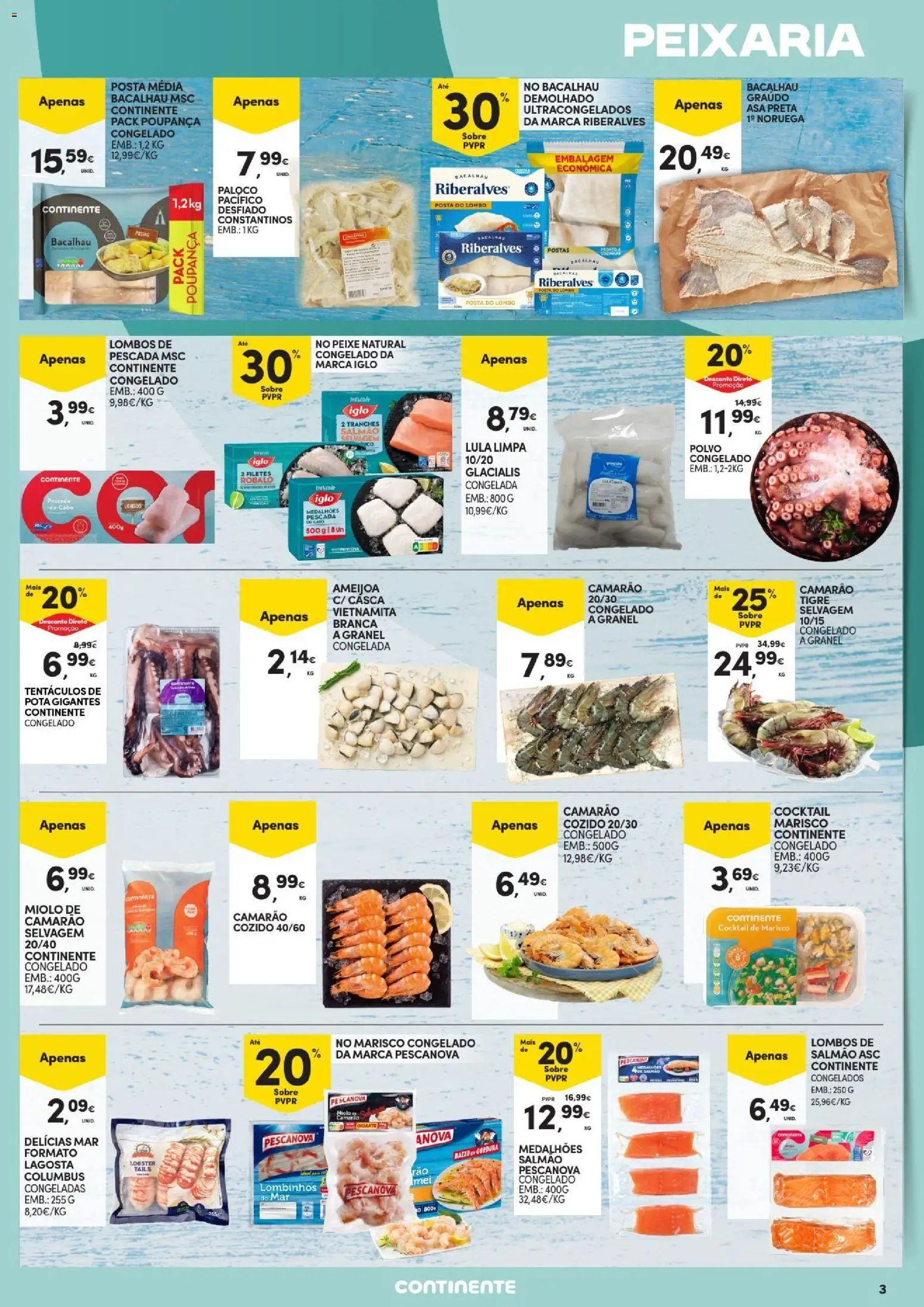 Continente Açores │ válido de 20/08/2026 | Página: 3 | Produtos: Cabo, Polvo, Lombo, Peixe