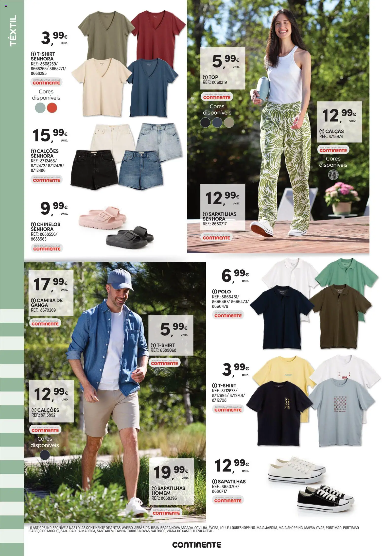 Continente Verão A casa de toda a gente │ válido de 19.05.2026 | Página: 28 | Produtos: Top, Calças, Calções, Camisa