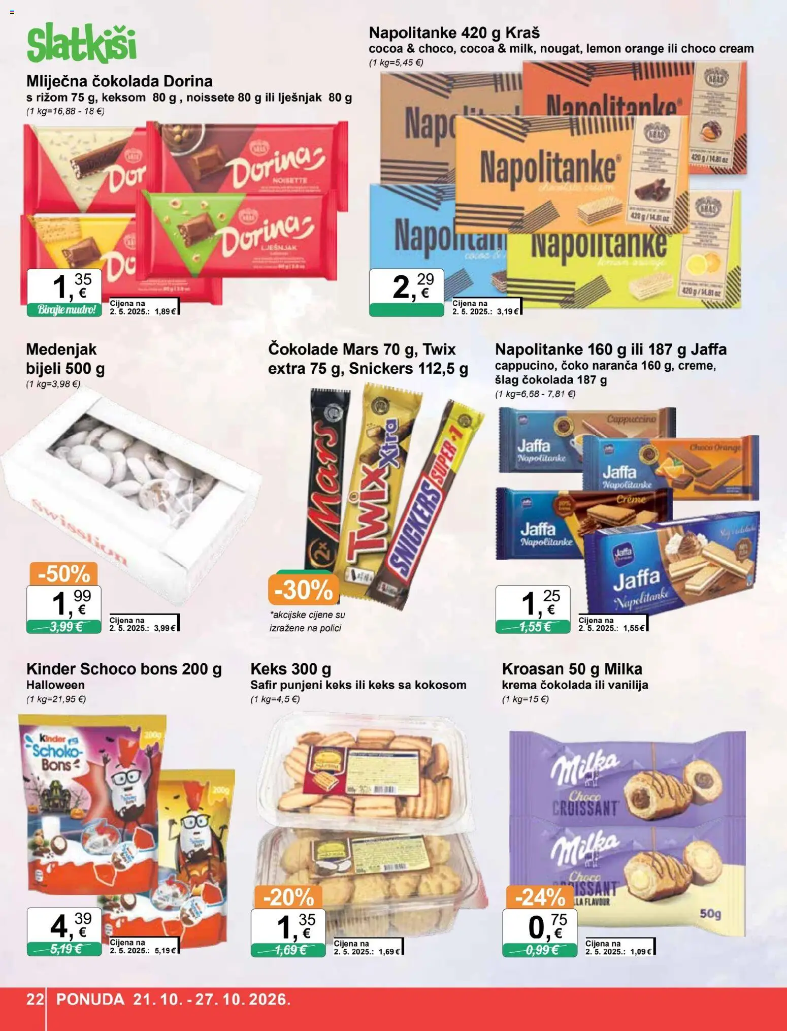 KTC katalog | vrijedi od 21.10.2026 | Stranica: 22 | Proizvodi: Milka, Kroasan, Šlag, Cappuccino