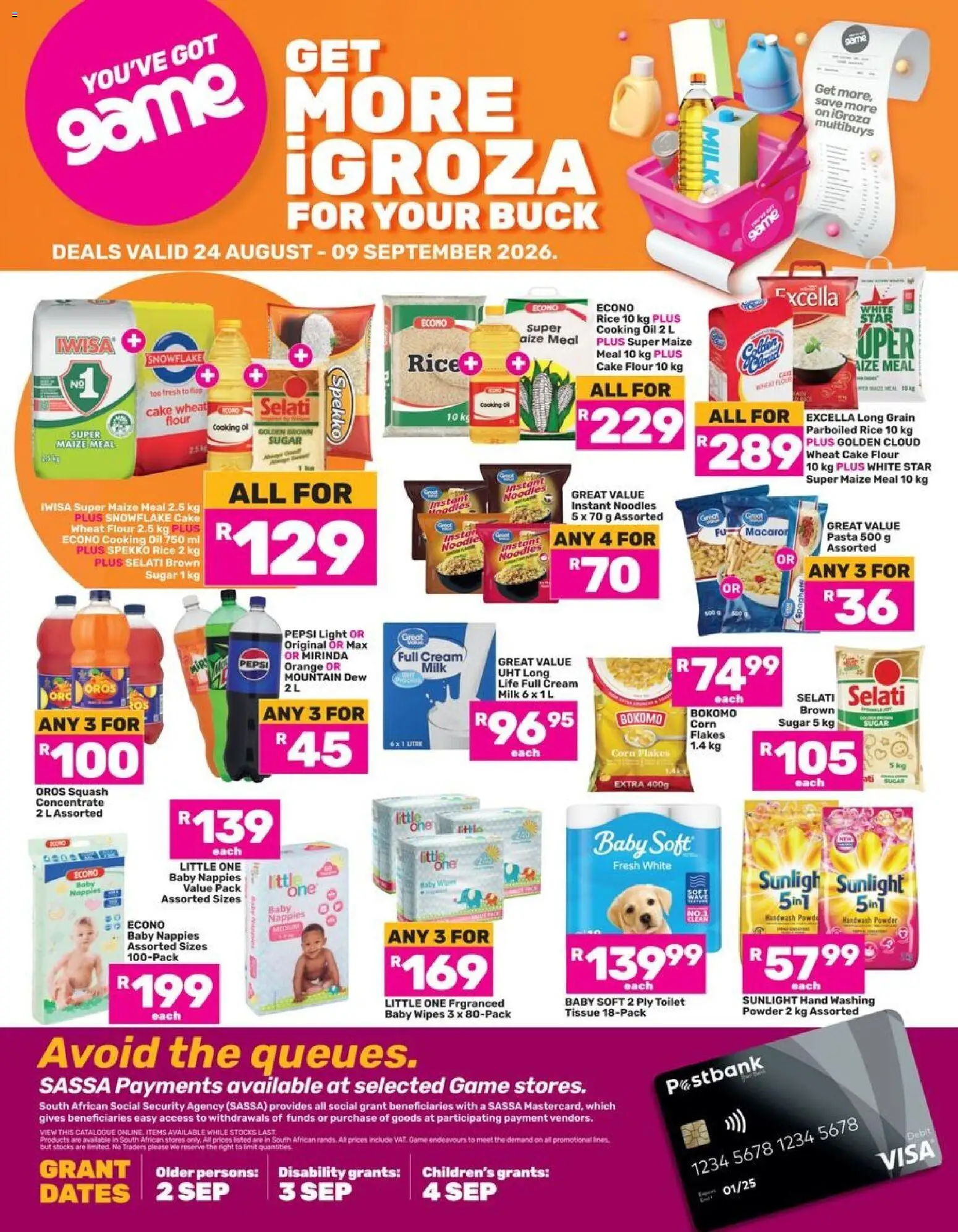 New Game catalogue – valid from 24/08/2026 | Page: 1 | Products: Flour, Squash, Light, Sugar