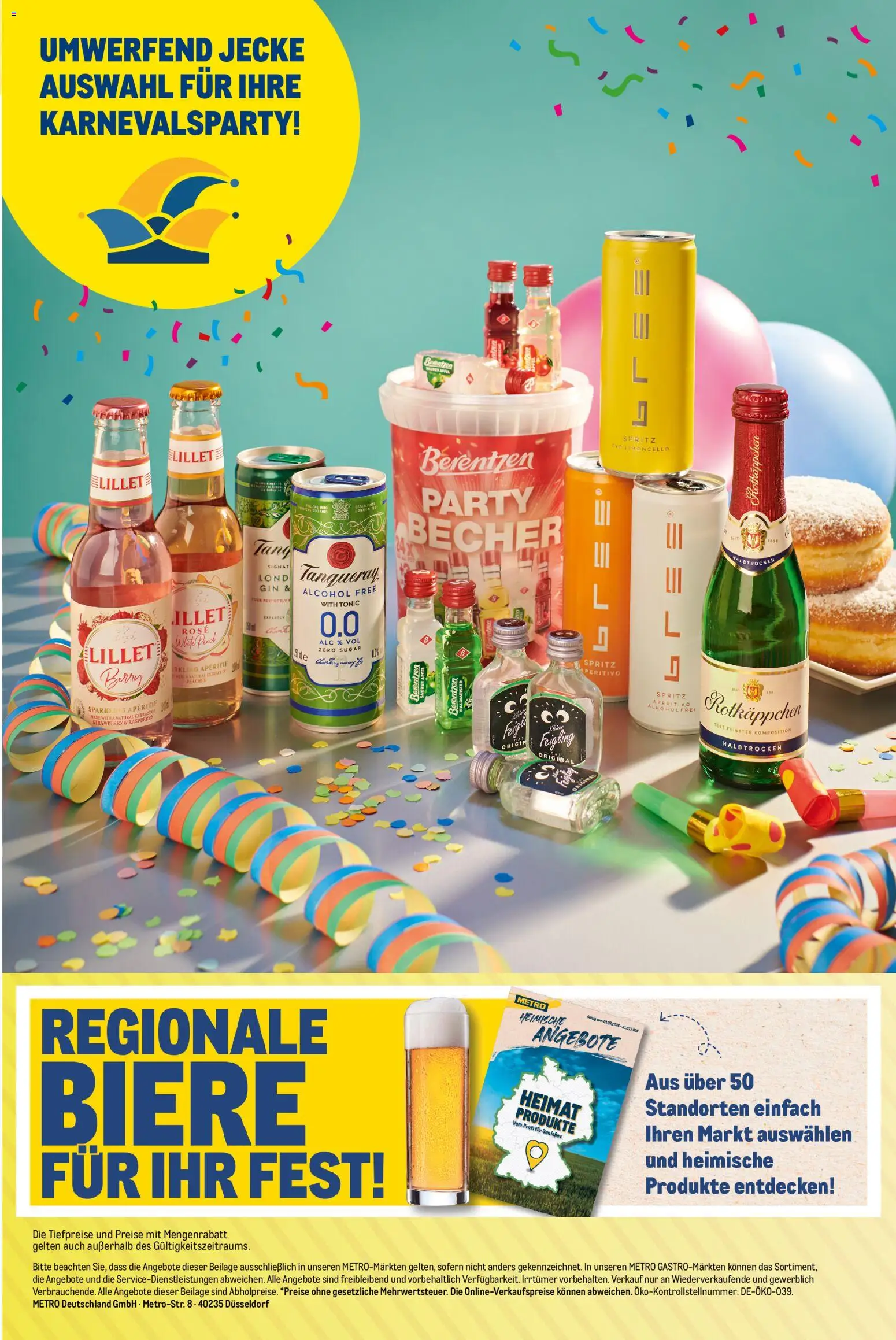 Metro Wurfmaterial Karneval – gültig ab 28.09.2026 | Seite: 17 | Produkte: Lillet, Rotkäppchen, Gin, Berentzen