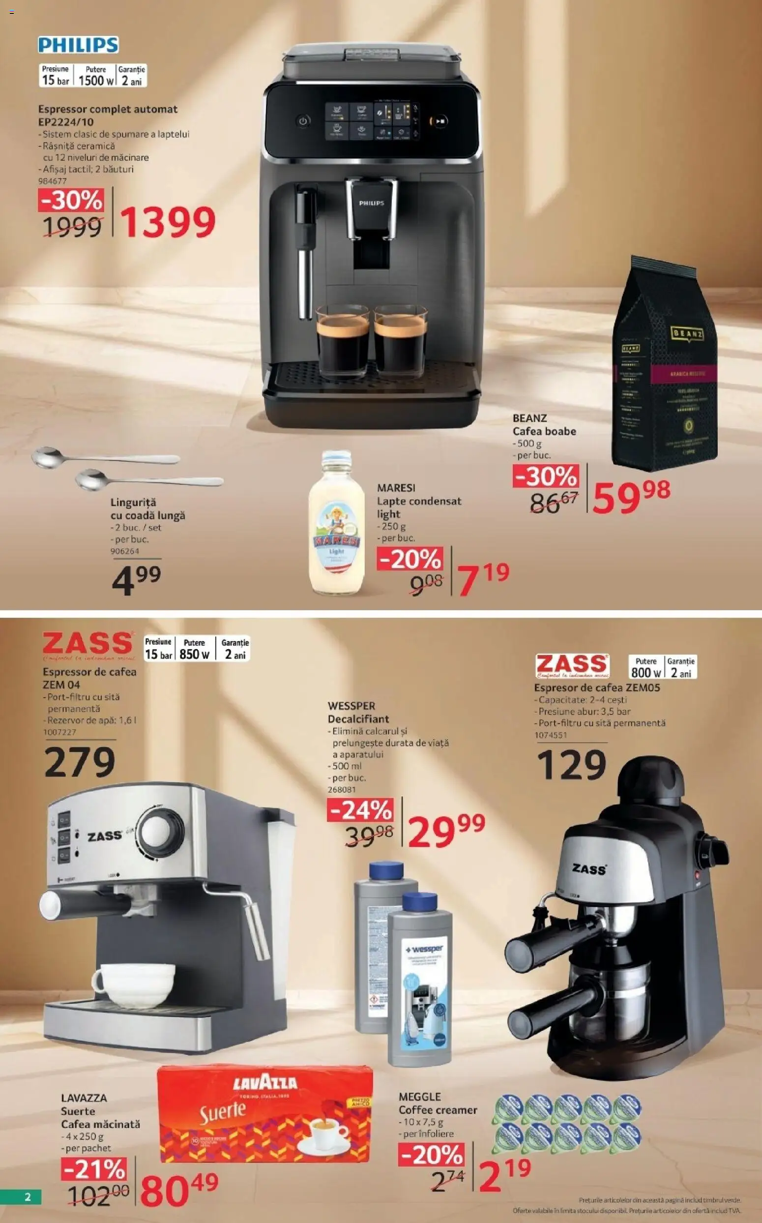 Noul catalog Selgros – valabil de la 02.10.2026 | Pagină: 2 | Produse: Philips, Cafea macinata, Sită, Apă