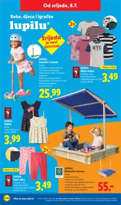 LUPILU Capri tajice, 2 komada u setu Visoki udio pamuka i elastansko vlakno (LYCRA®) Veličine: 98-128 - Pregled kataloga iz trgovine Lidl, vrijedi od 06.07.2026 | Stranica: 48
