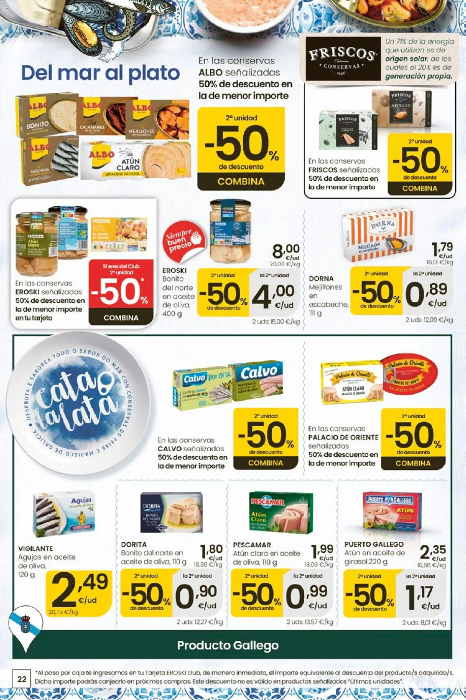 Eroski Quieres ahorrar conmigo │ válido desde el 14.05.2026 | Página: 22 | Productos: Calamares, Té, Caja, Atún claro