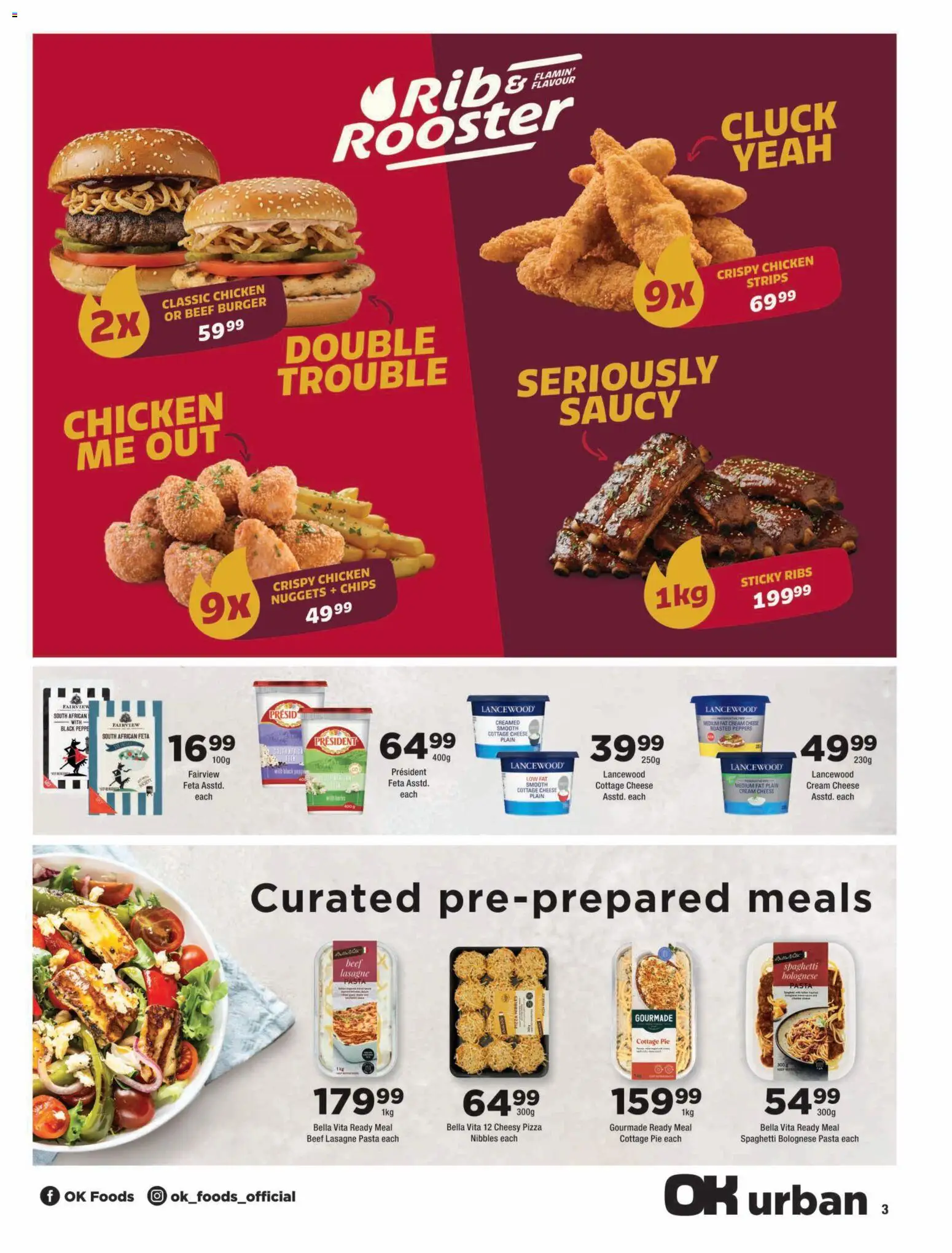 New OK Foods catalogue – valid from 25/08/2026 | Page: 3 | Products: Chicken strips, Pizza, Chicken, Chips